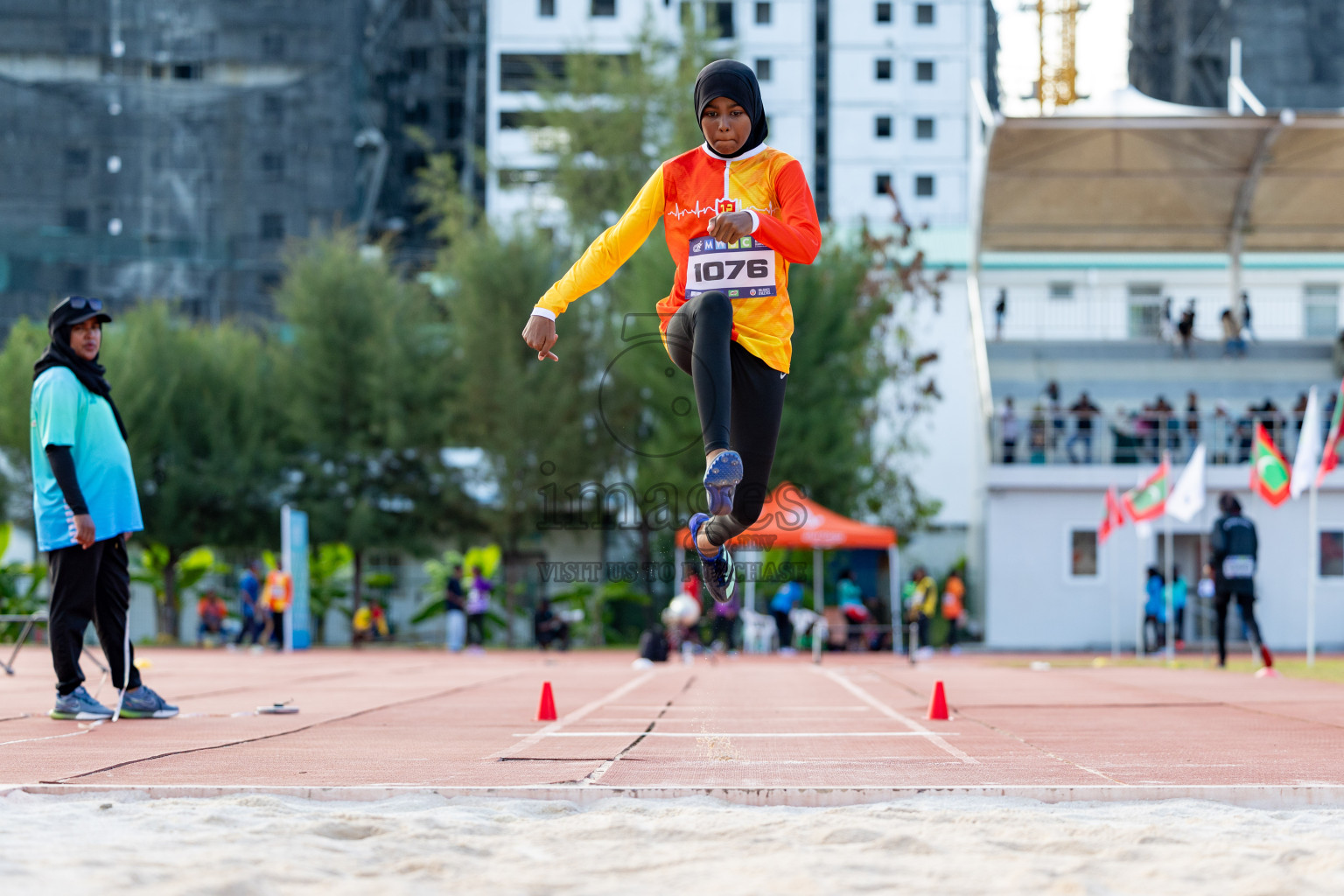 Day 2 of MWSC Interschool Athletics Championships 2024 held in Hulhumale Running Track, Hulhumale, Maldives on Sunday, 10th November 2024. 
Photos by: Hassan Simah / Images.mv