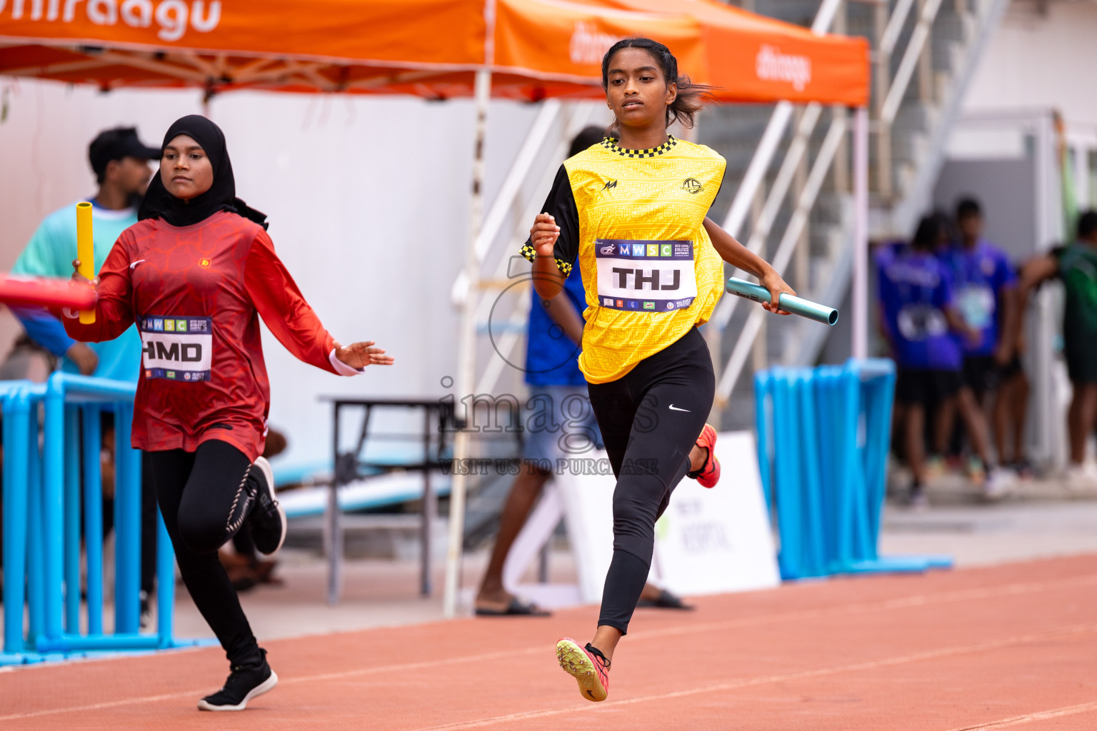 Day 6 of MWSC Interschool Athletics Championships 2024 held in Hulhumale Running Track, Hulhumale, Maldives on Thursday, 14th November 2024. Photos by: Ismail Thoriq / Images.mv