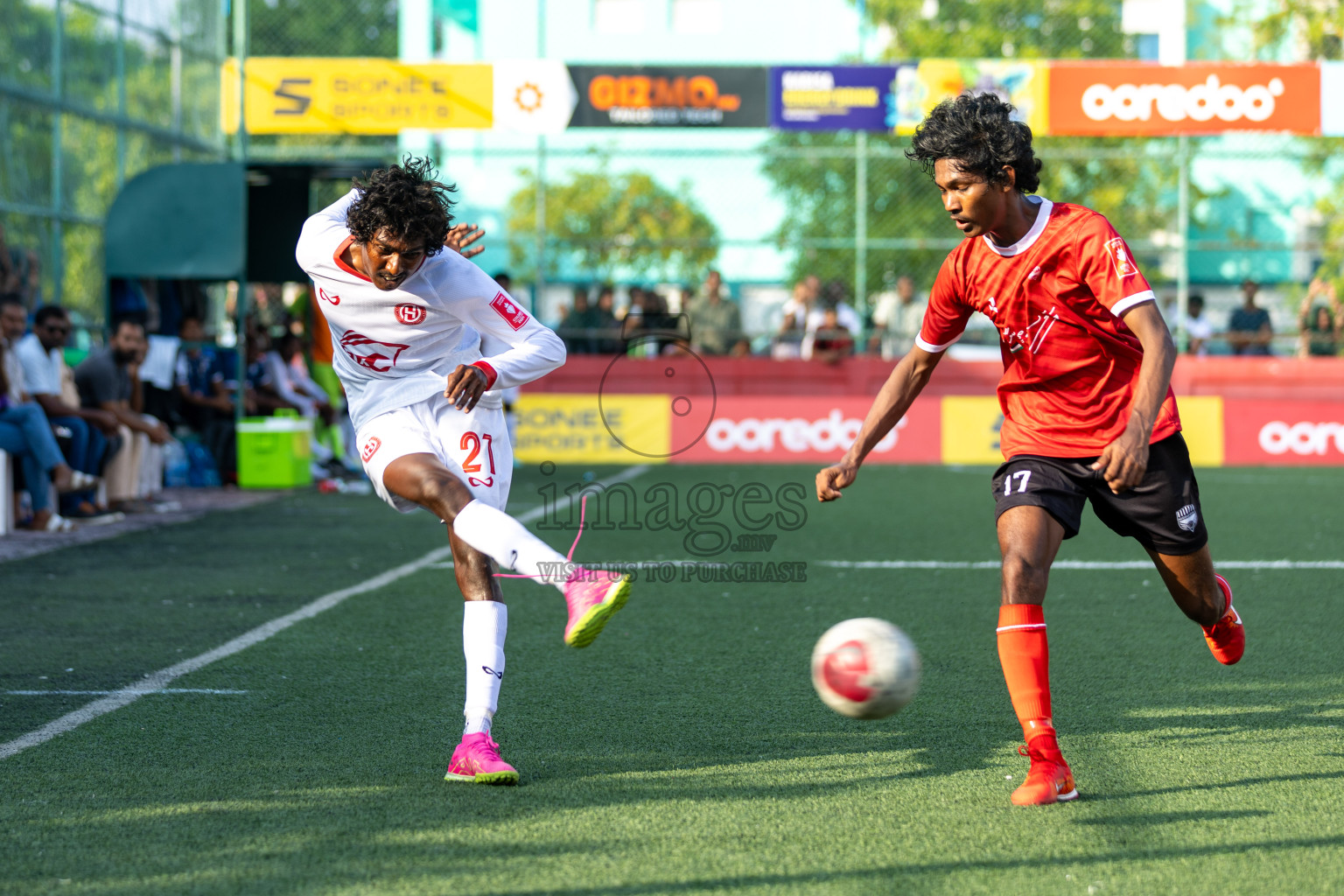 K. Huraa vs K. Himmafushi in Day 19 of Golden Futsal Challenge 2024 was held on Friday, 2nd February 2024 in Hulhumale', Maldives 
Photos: Hassan Simah / images.mv