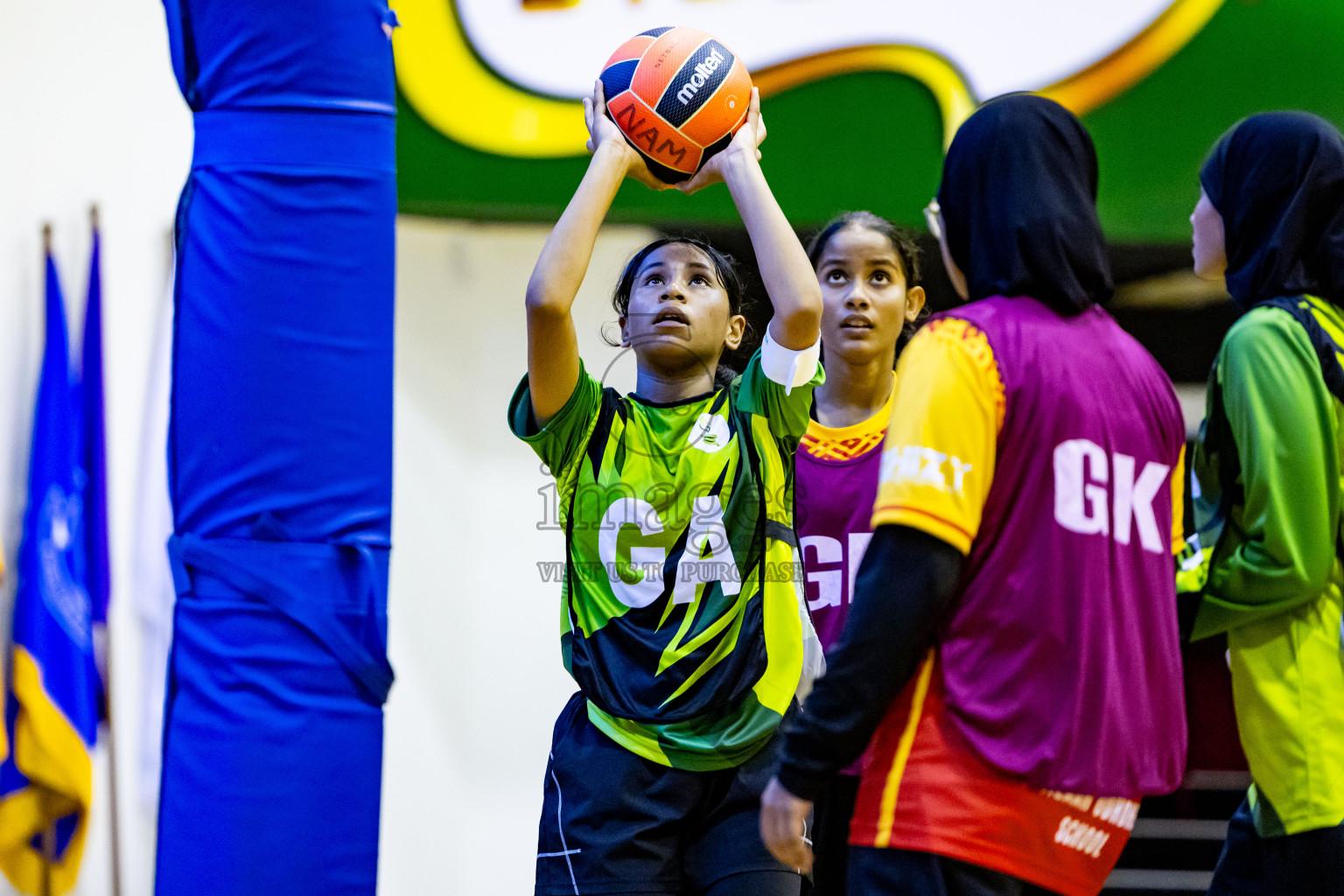 Day 3 of 25th Inter-School Netball Tournament was held in Social Center at Male', Maldives on Sunday, 11th August 2024. Photos: Nausham Waheed / images.mv