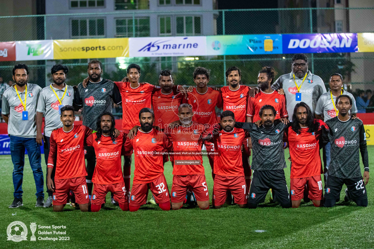 AA. Rasdhoo vs AA. Feridhoo in Day 4 of Golden Futsal Challenge 2023 on 08 February 2023 in Hulhumale, Male, Maldives