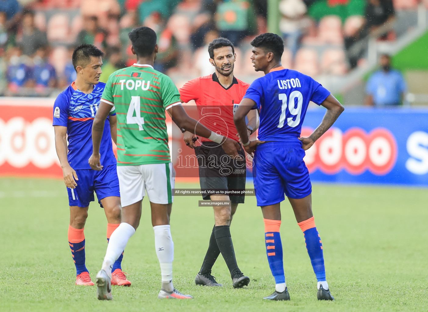 Bangladesh vs India in SAFF Championship 2021 held on 1st October 2021 in Galolhu National Stadium, Male', Maldives