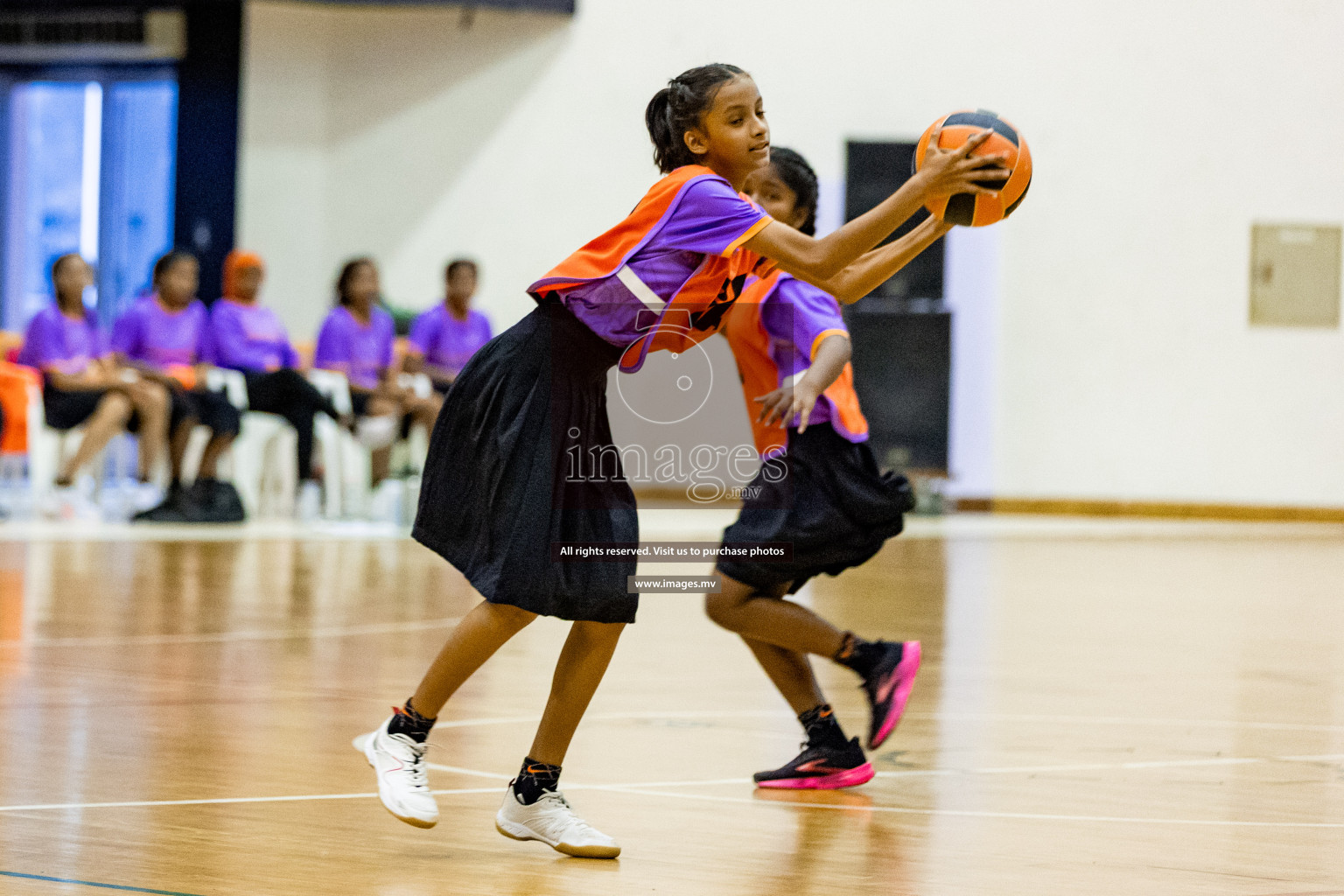 Day 9 of 24th Interschool Netball Tournament 2023 was held in Social Center, Male', Maldives on 4th November 2023. Photos: Hassan Simah / images.mv