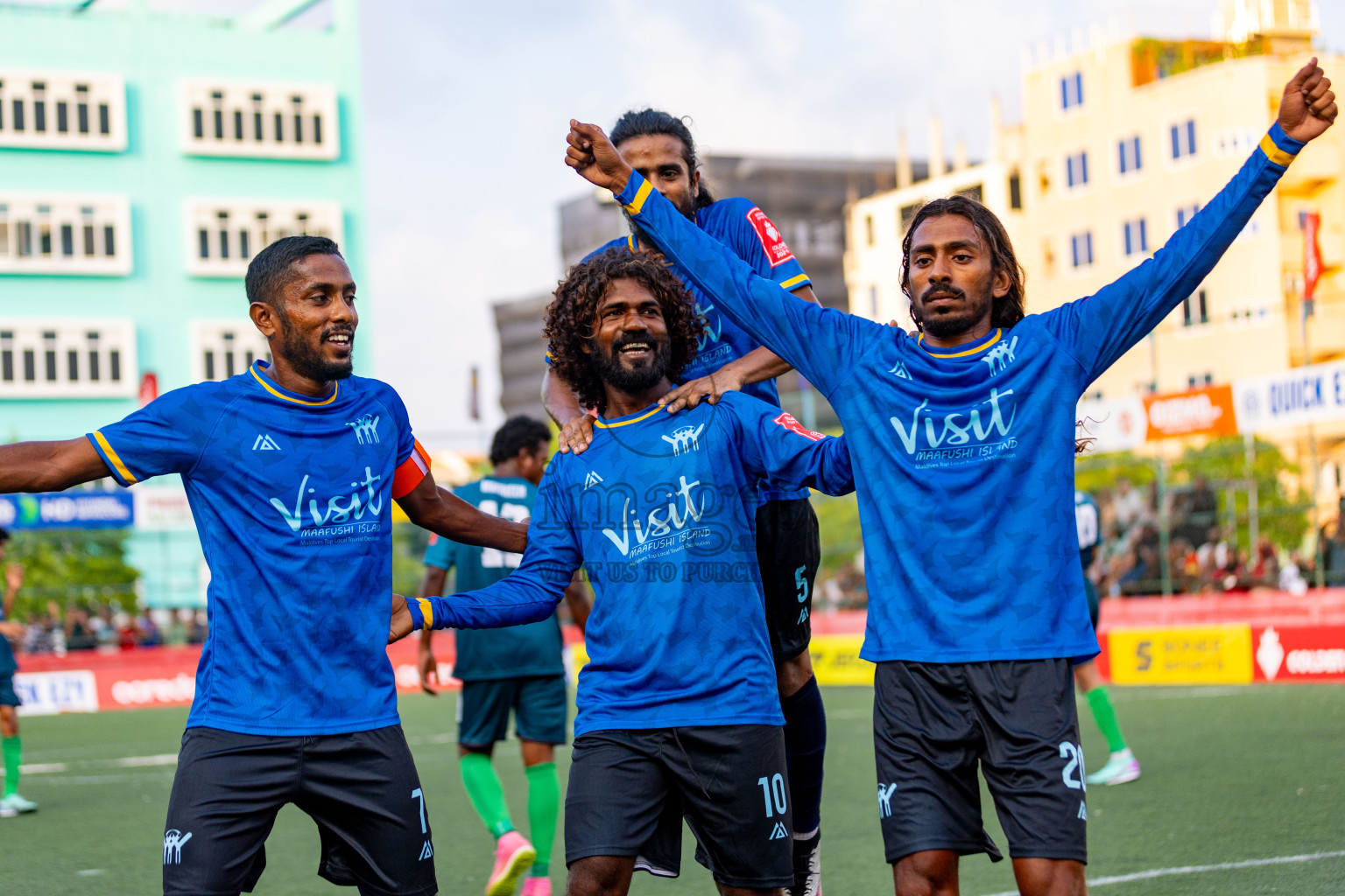 K. Maafushi vs K. Guraidhoo in Day 19 of Golden Futsal Challenge 2024 was held on Friday, 2nd February 2024 in Hulhumale', Maldives 
Photos: Hassan Simah / images.mv