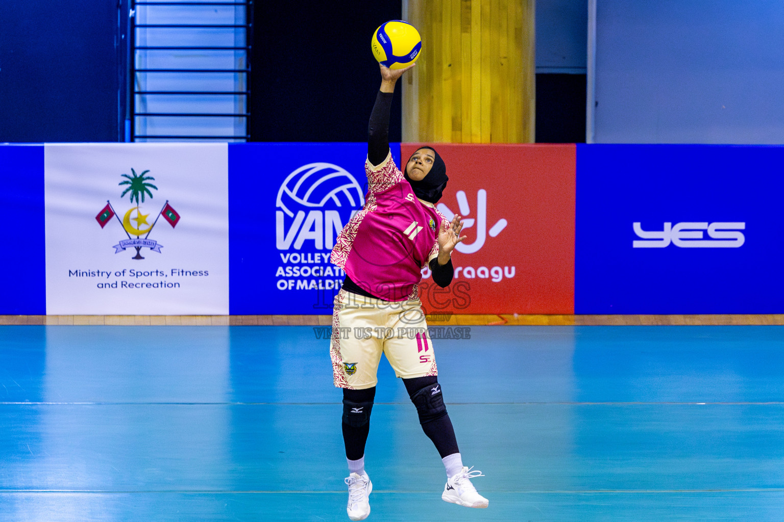 Club WAMCO vs City Friends Club in Day 6 of Women's Division of VAM Cup 2025 held in Male', Maldives on Monday, 14th April 2025 at Social Center Indoor Hall Photos By: Nausham Waheed / images.mv