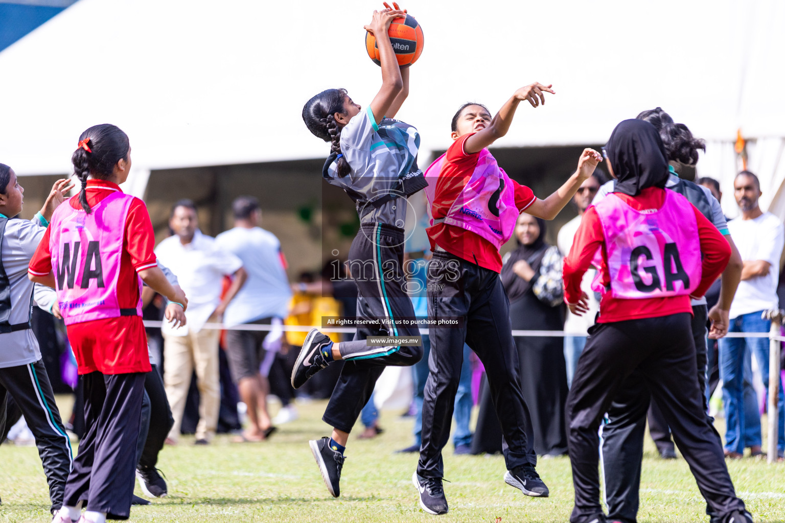 Day 1 of Nestle' Kids Netball Fiesta 2023 held in Henveyru Stadium, Male', Maldives on Thursday, 30th November 2023. Photos by Nausham Waheed / Images.mv