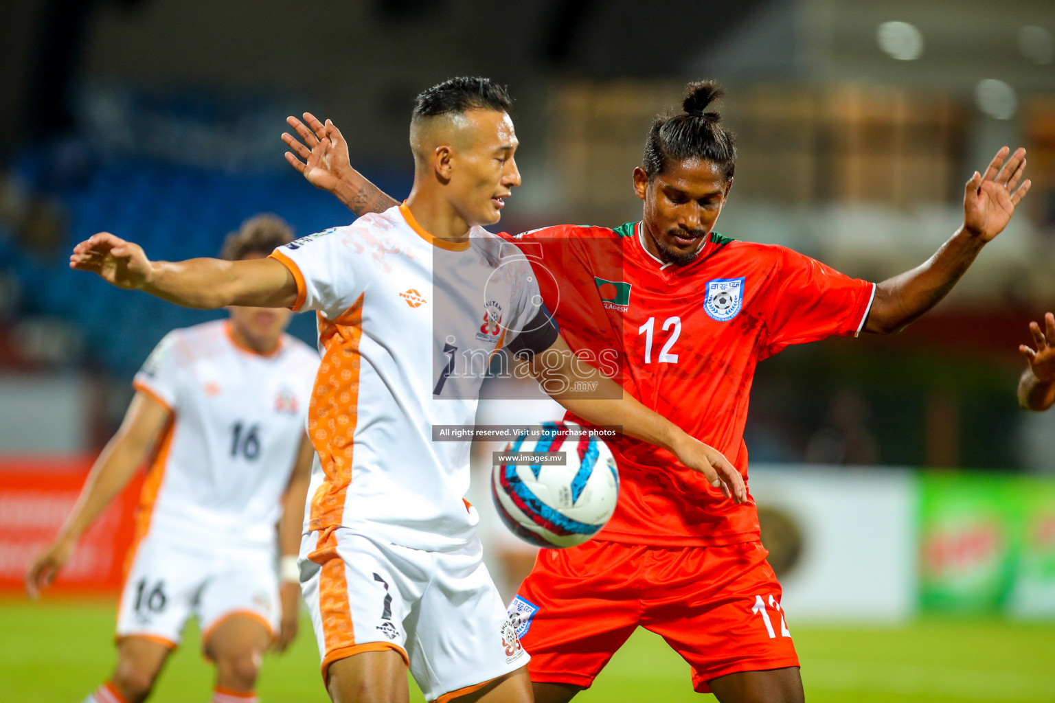 Bhutan vs Bangladesh in SAFF Championship 2023 held in Sree Kanteerava Stadium, Bengaluru, India, on Wednesday, 28th June 2023. Photos: Nausham Waheed, Hassan Simah / images.mv