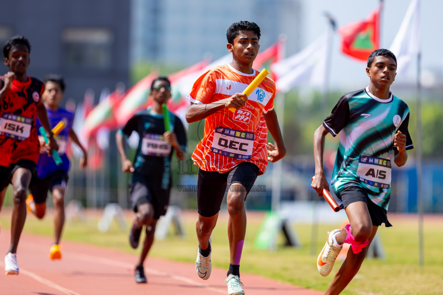 Day 6 of MWSC Interschool Athletics Championships 2024 held in Hulhumale Running Track, Hulhumale, Maldives on Thursday, 14th November 2024. Photos by: Nausham Waheed / Images.mv