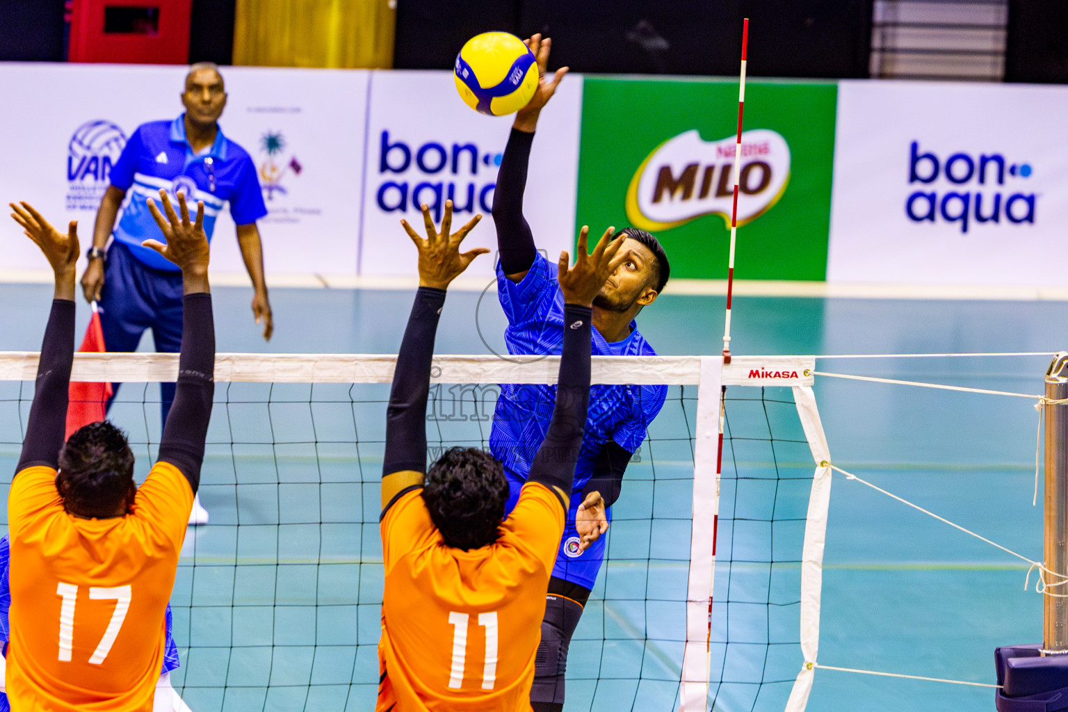 Sports Club City vs Police Club in Day 3 of MILO VAM Cup 2024 Men's Division was held in Social Center Indoor Hall on Wednesday, 30th October 2024. Photos: Nausham Waheed / images.mv