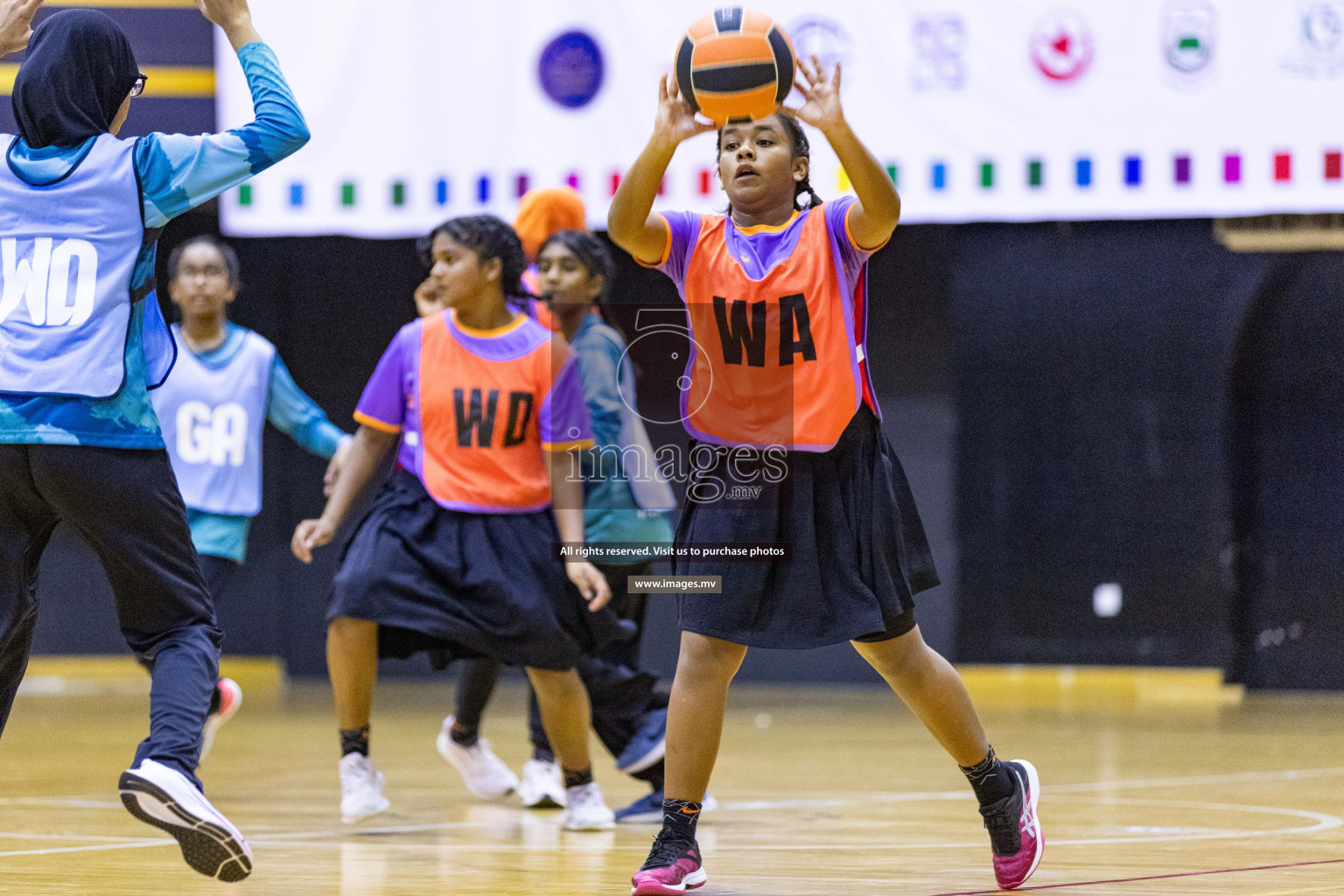 Day3 of 24th Interschool Netball Tournament 2023 was held in Social Center, Male', Maldives on 29th October 2023. Photos: Nausham Waheed, Mohamed Mahfooz Moosa / images.mv