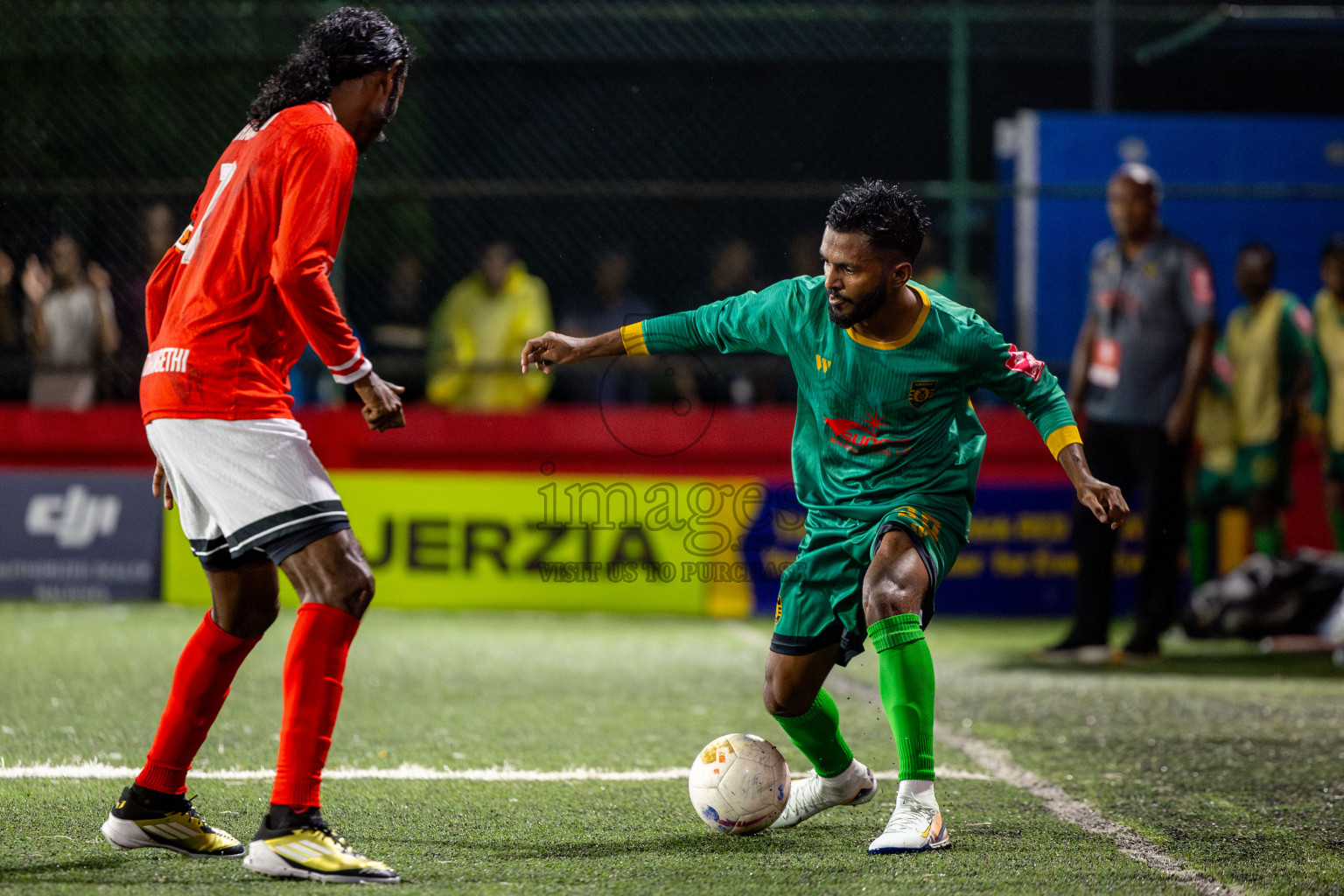 ADh Dhangethi vs ADh Mandhoo on Day 20 of Golden Futsal Challenge 2025 was held on Thursday, 23rd January 2025, in Hulhumale', Maldives. Photos: Nausham Waheed / images.mv
