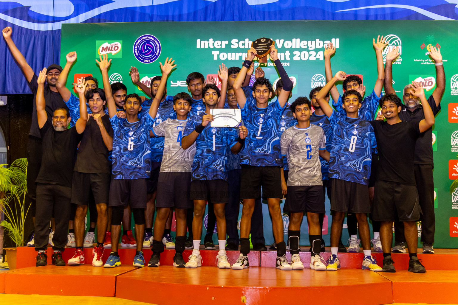 Finals of Interschool Volleyball Tournament 2024 was held in Social Center at Male', Maldives on Friday, 6th December 2024. Photos: Nausham Waheed / images.mv