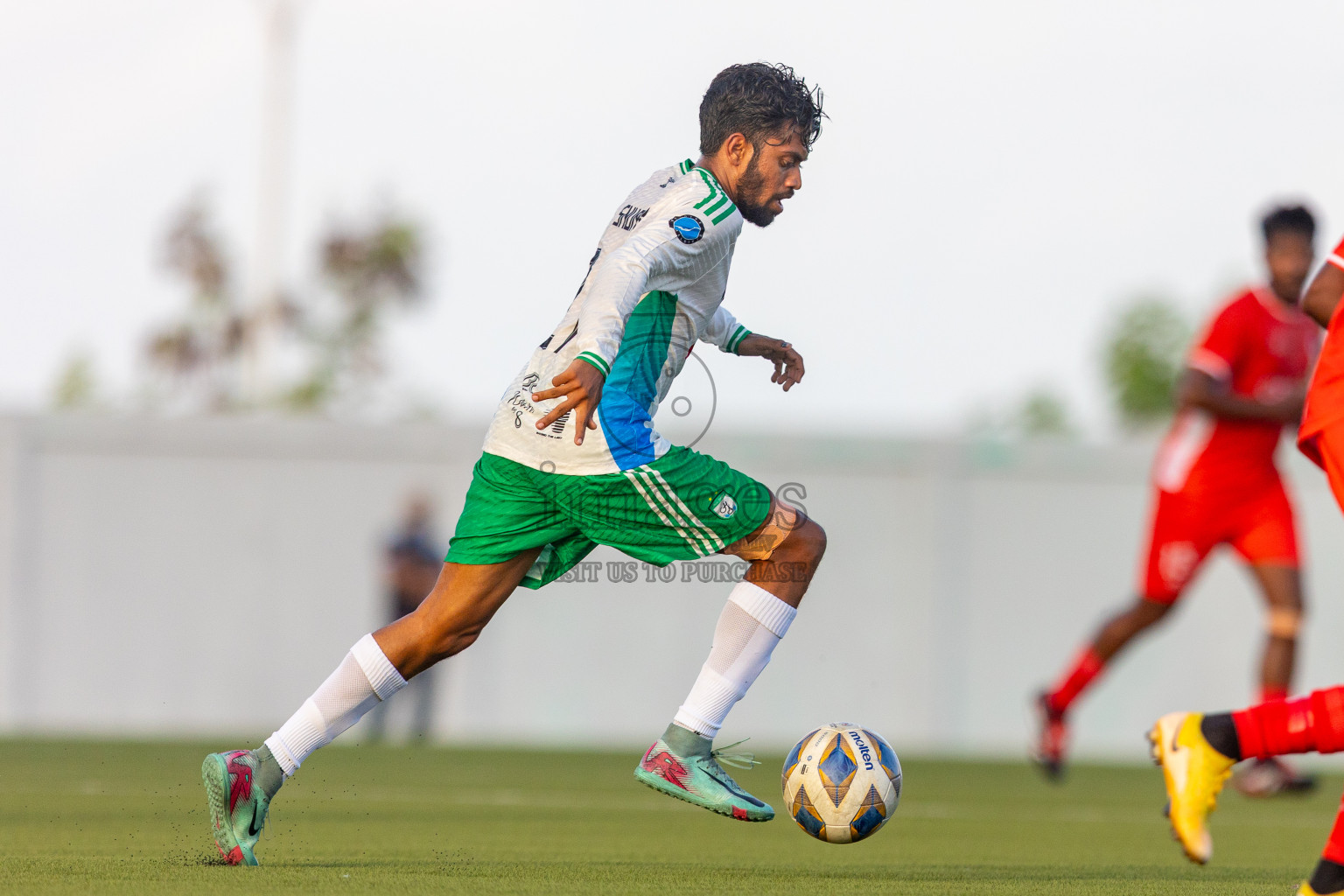Huss Songun Football Team vs CC Sports Club in Day 2 of Eydhafushi Cup 2025 held in Eydhafushi Football Stadium at B. Eydhafushi, Maldives on Saturday, 6th September 2025. Photos: Mohamed Mahfouz Moosa / images.mv