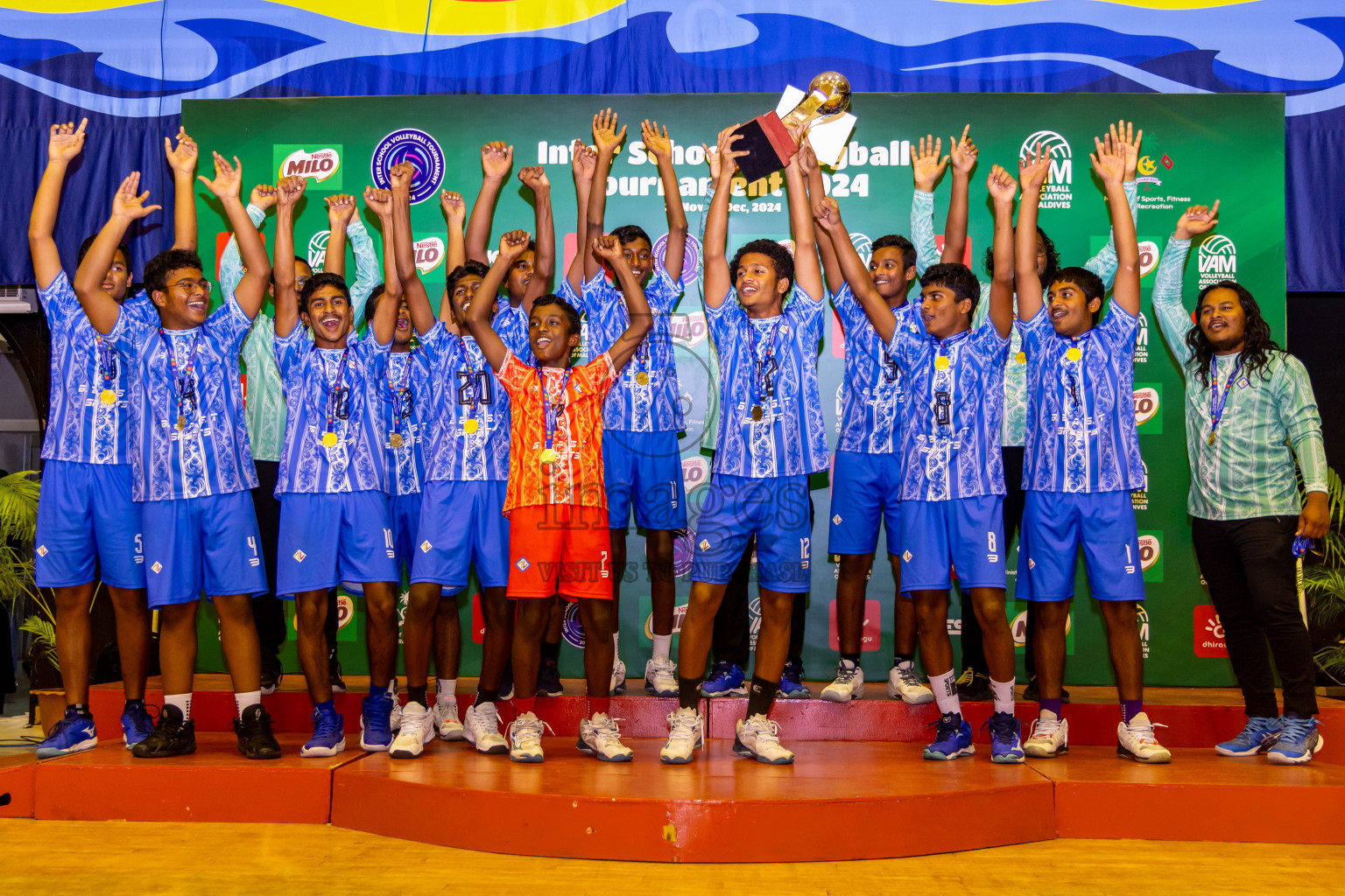 Finals of Interschool Volleyball Tournament 2024 was held in Social Center at Male', Maldives on Friday, 6th December 2024. Photos: Nausham Waheed / images.mv