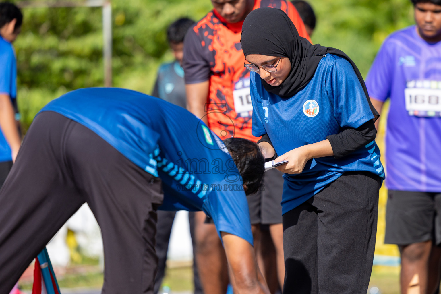 Day 1 of MWSC Interschool Athletics Championships 2024 held in Hulhumale Running Track, Hulhumale, Maldives on Saturday, 9th November 2024. 
Photos by: Ismail Thoriq, Hassan Simah / Images.mv