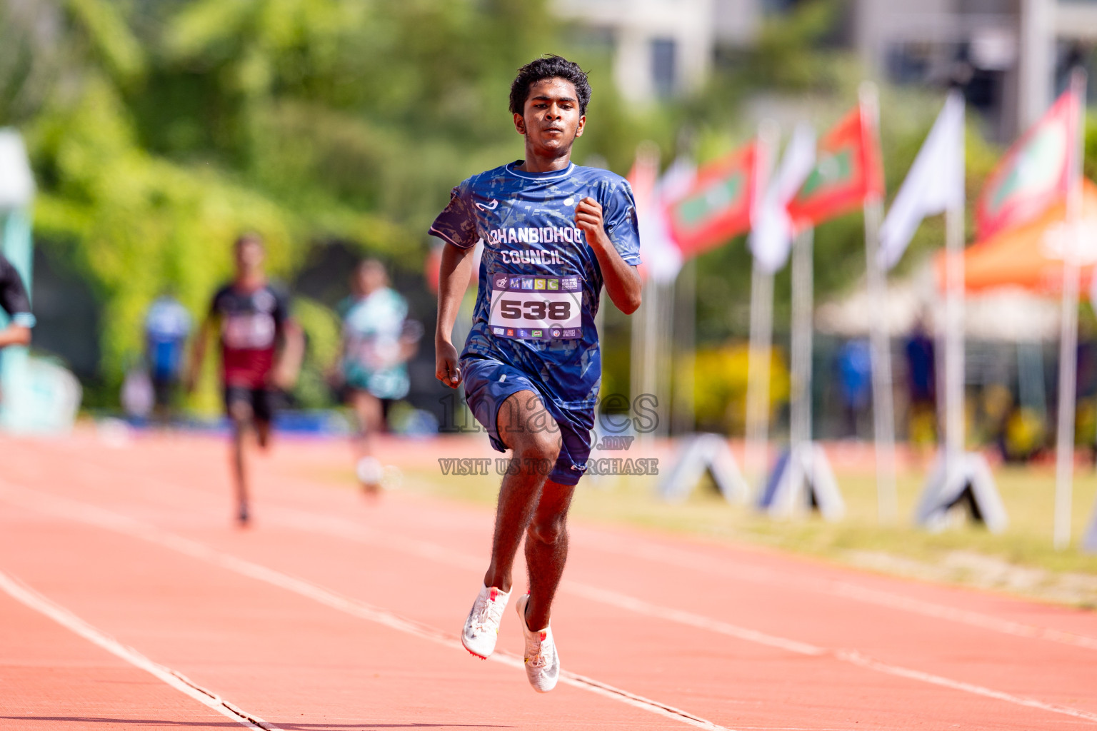 Day 3 of MWSC Interschool Athletics Championships 2024 held in Hulhumale Running Track, Hulhumale, Maldives on Monday, 11th November 2024. 
Photos by: Hassan Simah / Images.mv