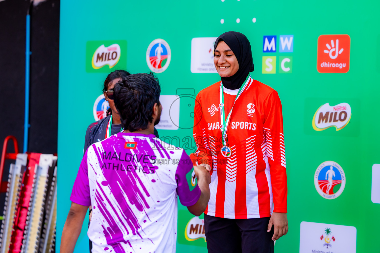 Day 2 of 12th Milo Association Championships was held in Ekuveni Track at Male', Maldives on Friday, 25th April 2025. Photos: Nausham Waheed / images.mv