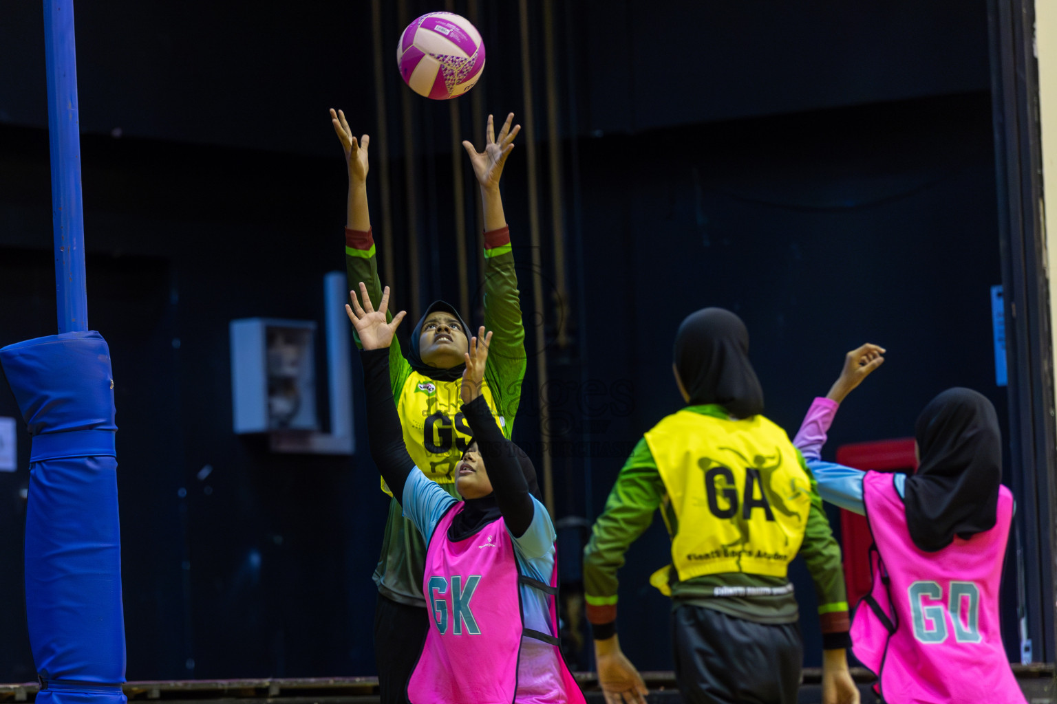 Fionti Sports Acadamy vs Netkids C in Day 3 of 3rd Netball Junior Championship, held at Social Center on Wednesday 22nd January 2025 . Photos: Shuu Abdul Sattar / images.mv