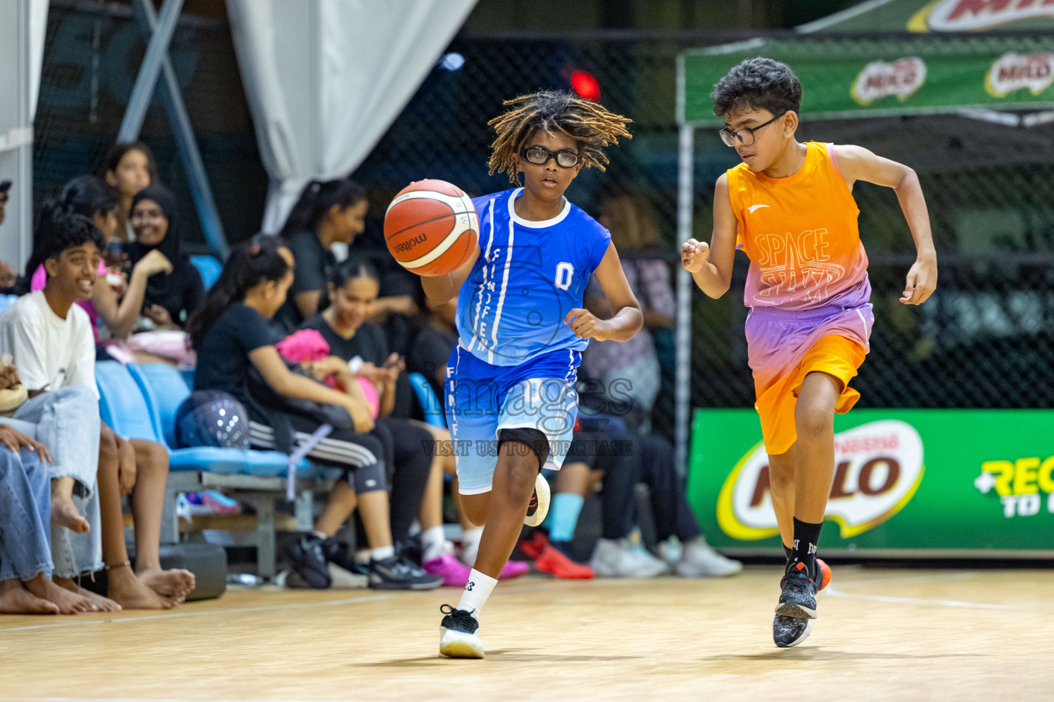 Milo 5 x 5 Junior Challenge 2025 - Basketball tournament held in Basketball Training Center, Male', Maldives on Thursday, 09th October 2025. 
Photo by: Hassan Simah / Images.mv