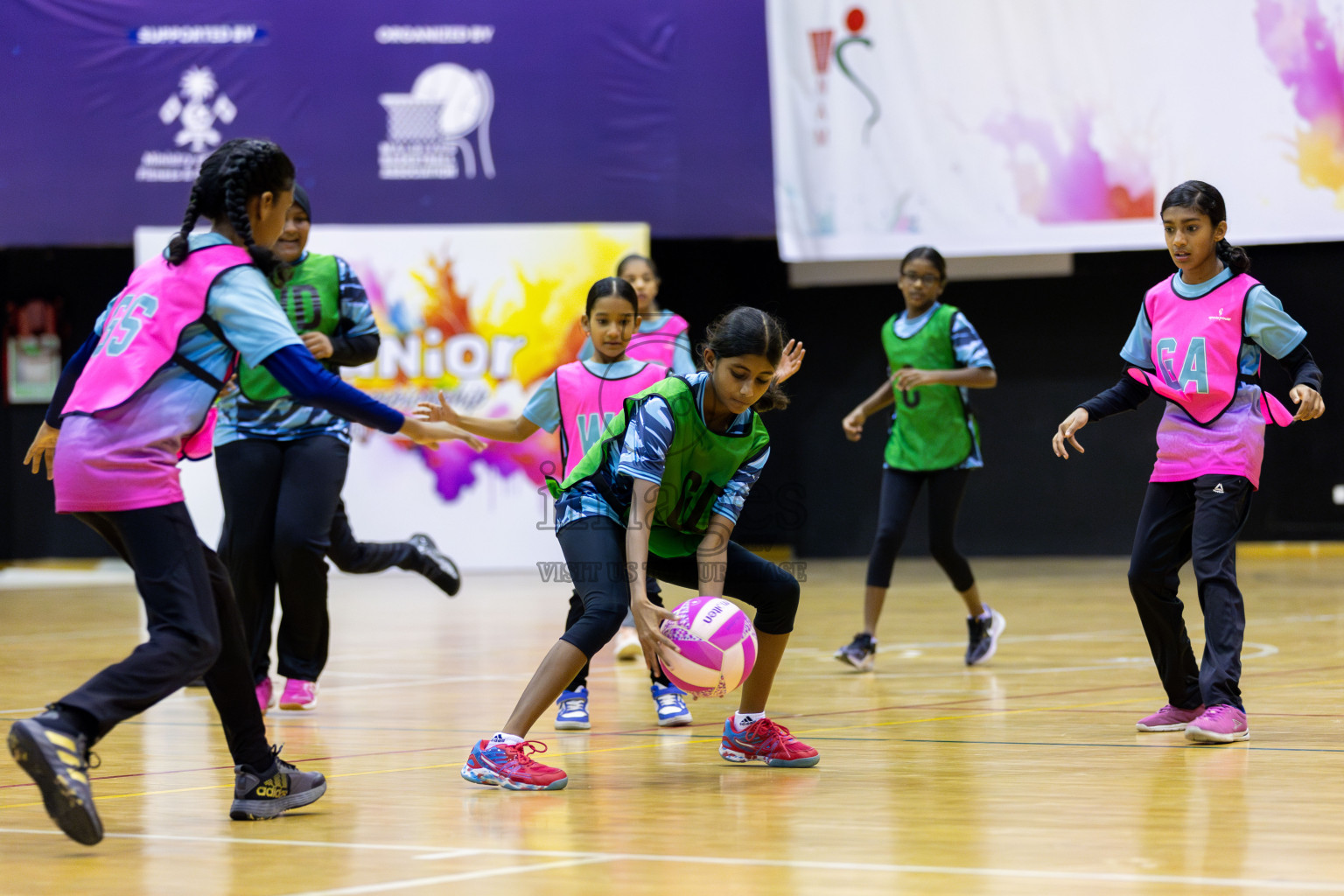 High Flyers vs Netkids A in Day 1 of 3rd Junior Championship - Netball association of Maldives, held at Social Center on 19th January 2025 . Photos by Shuu Abdul Sattar