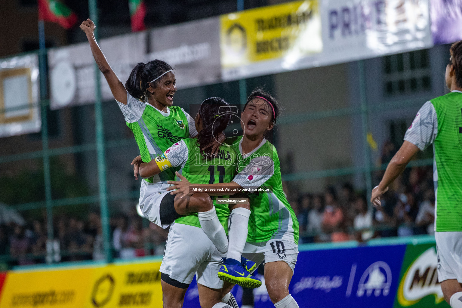 Club WAMCO vs DSC in the Semi Finals of 18/30 Women's Futsal Fiesta 2021 held in Hulhumale, Maldives on 14th December 2021. Photos: Ismail Thoriq / images.mv