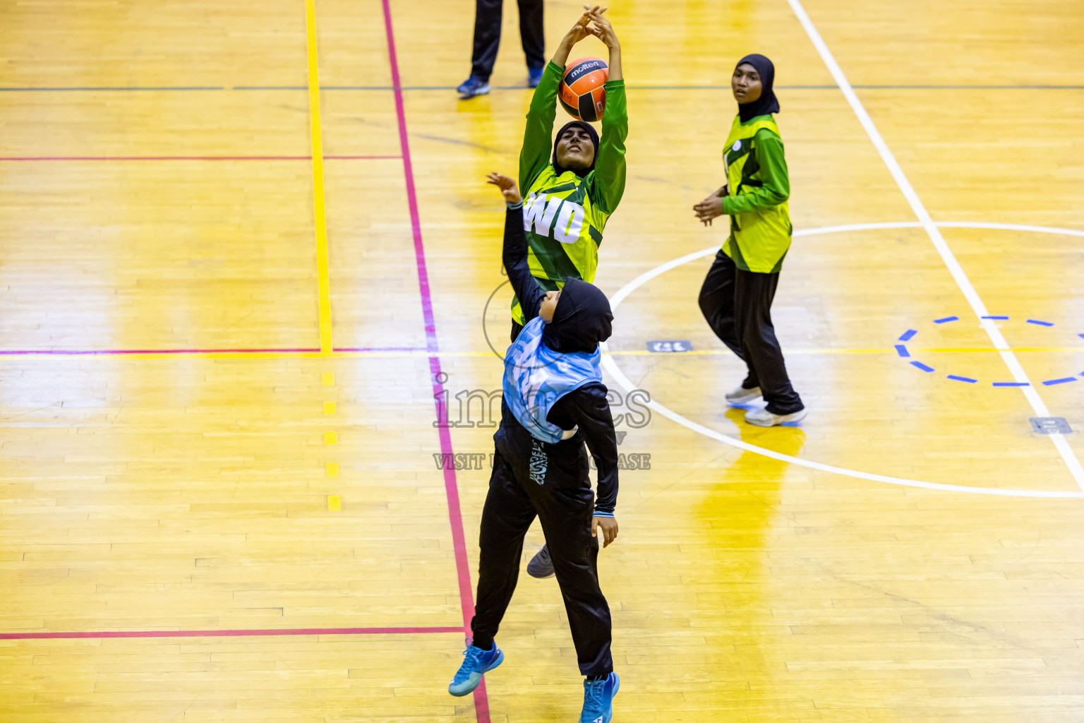 Day 9 of 25th Inter-School Netball Tournament was held in Social Center at Male', Maldives on Monday, 19th August 2024. Photos: Nausham Waheed / images.mv