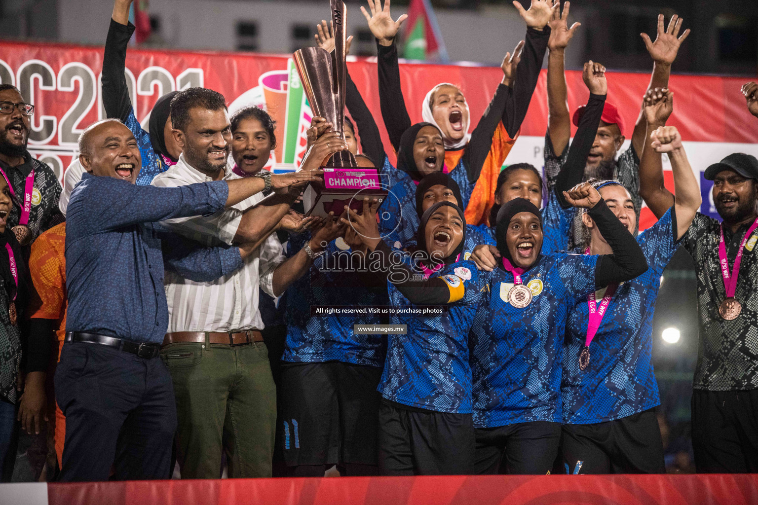 Ports Limited vs WAMCO - in the Finals 18/30 Women's Futsal Fiesta 2021 held in Hulhumale, Maldives on 18 December 2021. Photos by Nausham Waheed & Shuu Abdul Sattar