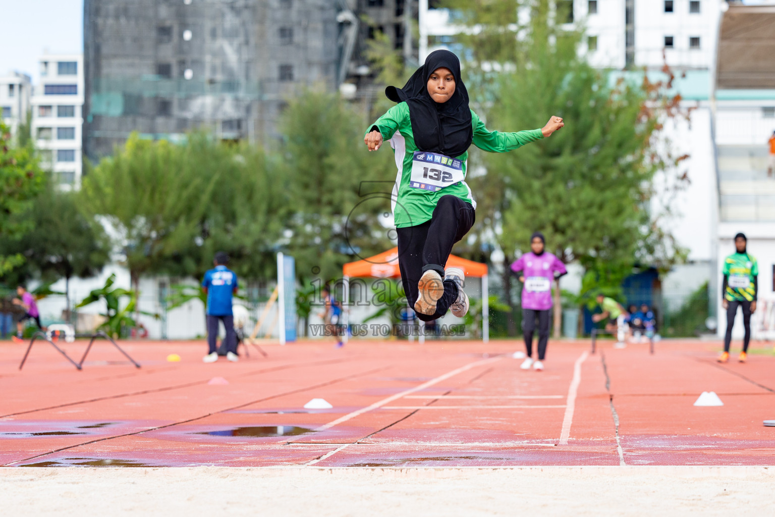 Day 2 of MWSC Interschool Athletics Championships 2024 held in Hulhumale Running Track, Hulhumale, Maldives on Sunday, 10th November 2024. 
Photos by:  Hassan Simah / Images.mv