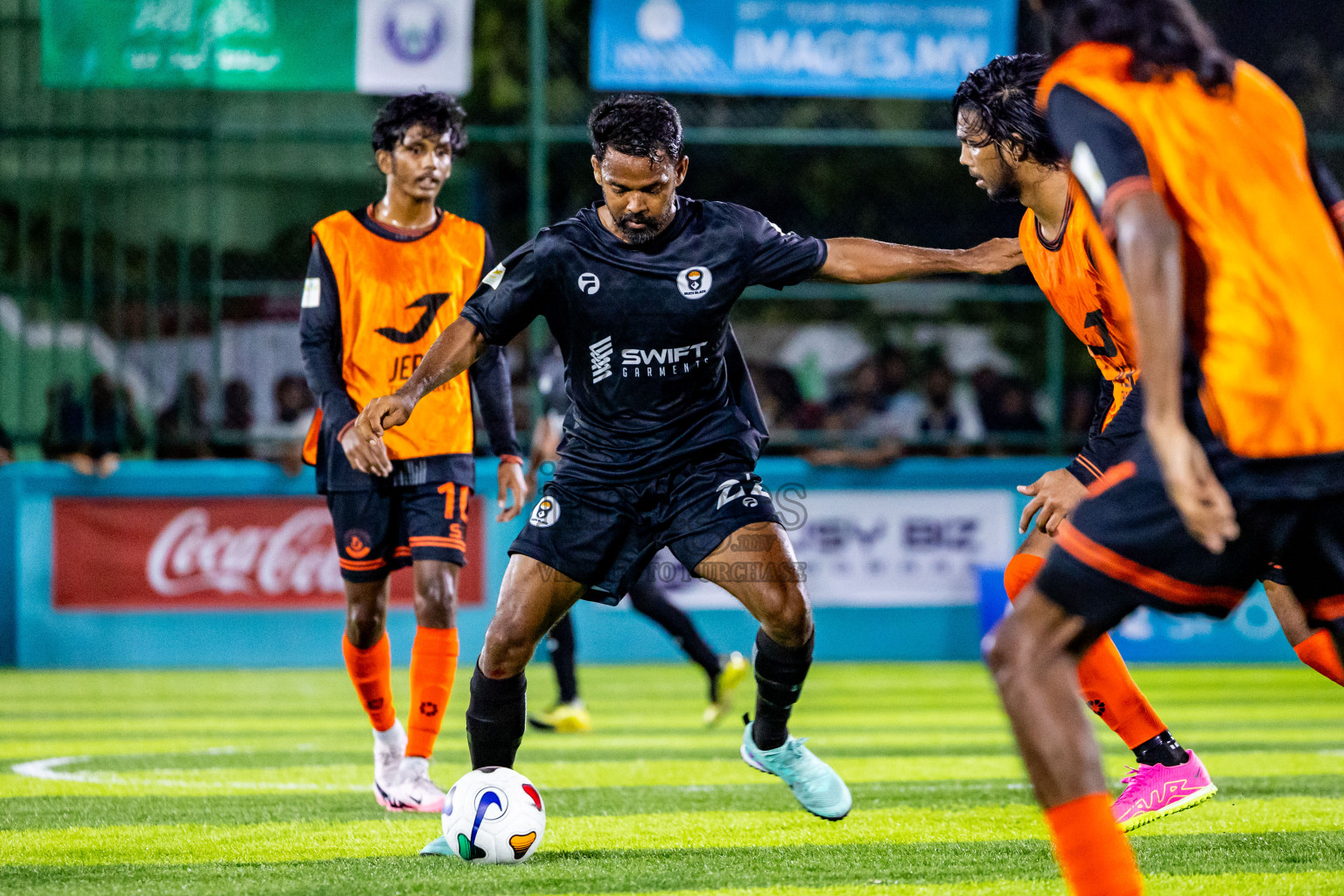 Dee Cee Jay SC vs Much Black in Semi Final of Laamehi Dhiggaru Ekuveri Futsal Challenge 2024 was held on Monday, 29th July 2024, at Dhiggaru Futsal Ground, Dhiggaru, Maldives Photos: Nausham Waheed / images.mv