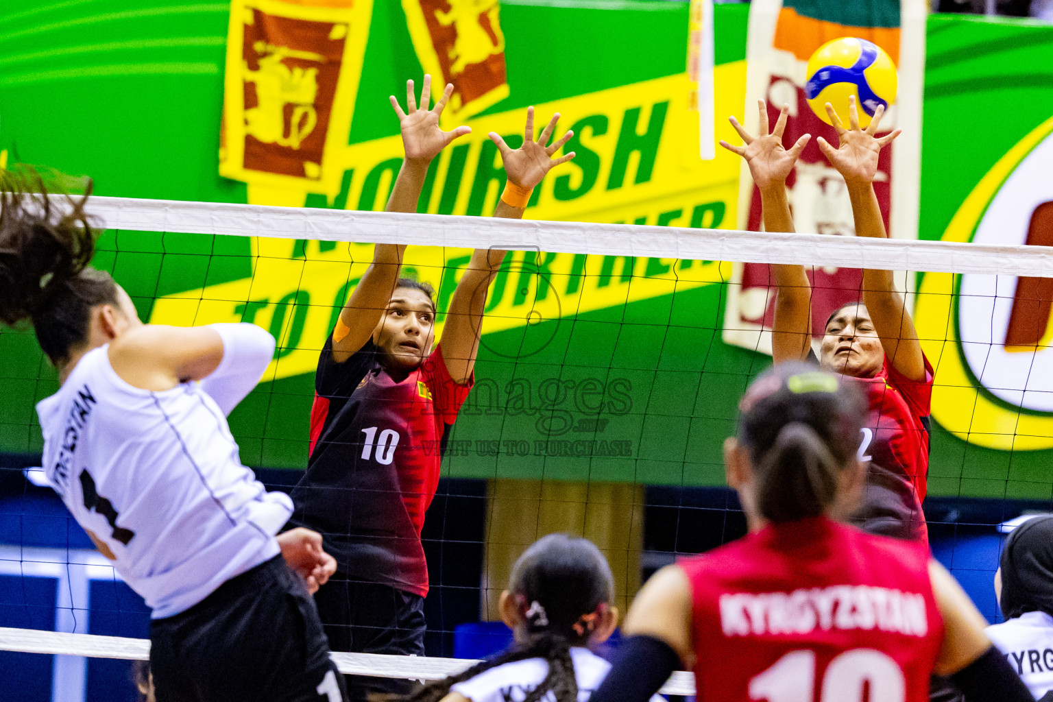 Kyrgyzstan vs Sri Lanka in Final of CAVA U20 Woman's Volleyball Championship 2024 was held in Social Center, Male', Maldives on 23rd July 2024. Photos: Nausham Waheed / images.mv