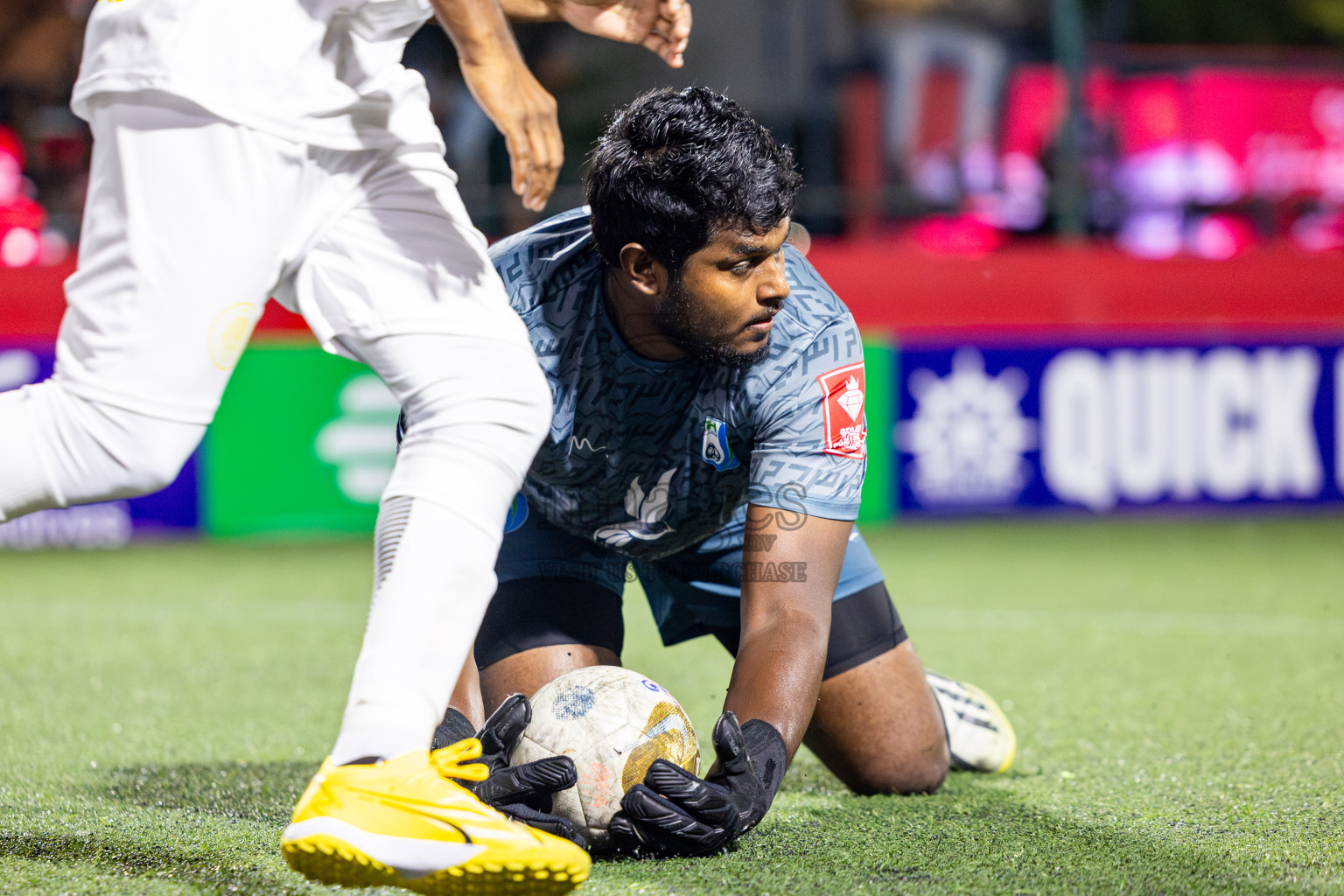 HDh Hanimaadhoo vs HDh Finey in Day 17 of Golden Futsal Challenge 2025 was held on Tuesday, 21st January 2025, in Hulhumale', Maldives. Photos: Nausham Waheed / images.mv