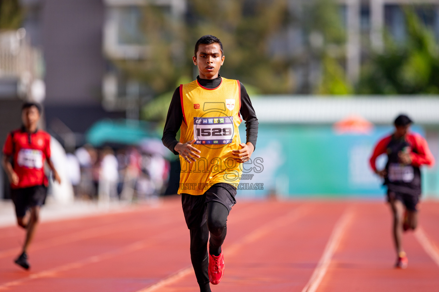 Day 3 of MWSC Interschool Athletics Championships 2024 held in Hulhumale Running Track, Hulhumale, Maldives on Monday, 11th November 2024. 
Photos by: Hassan Simah / Images.mv