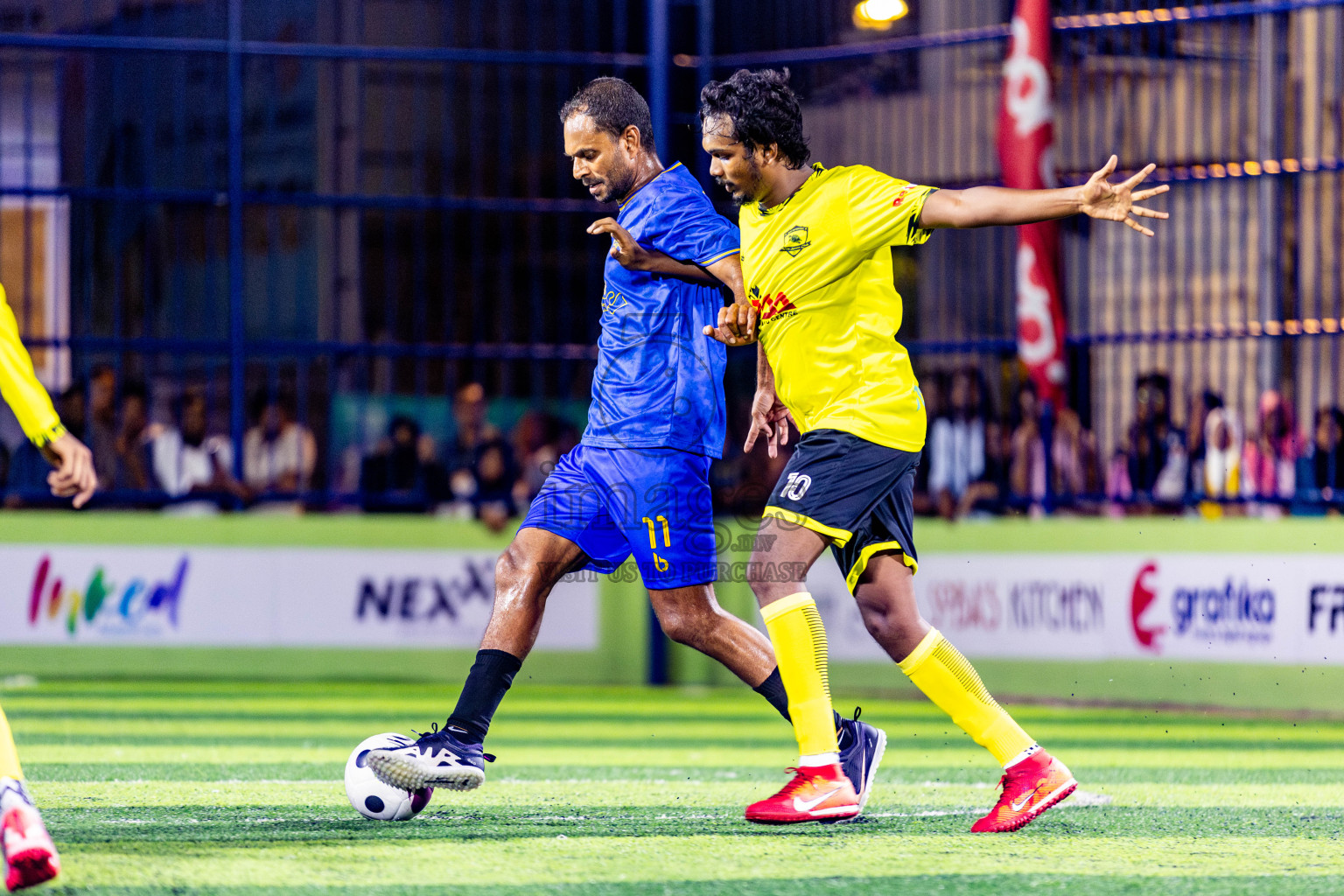 Friends vs Vela Sports Club in Day 3 of Eydhafushi Futsal Cup 2024 was held on Wednesday, 10th April 2024, in B Eydhafushi, Maldives Photos: Nausham Waheed / images.mv