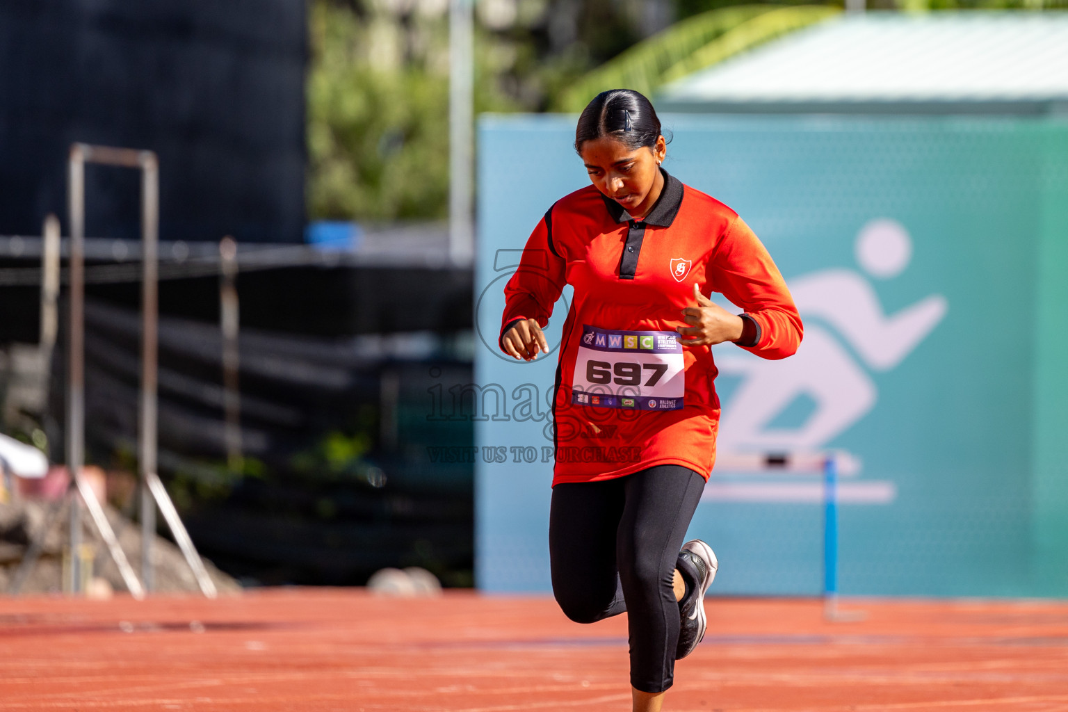 Day 2 of MWSC Interschool Athletics Championships 2024 held in Hulhumale Running Track, Hulhumale, Maldives on Sunday, 10th November 2024. 
Photos by:  Hassan Simah / Images.mv