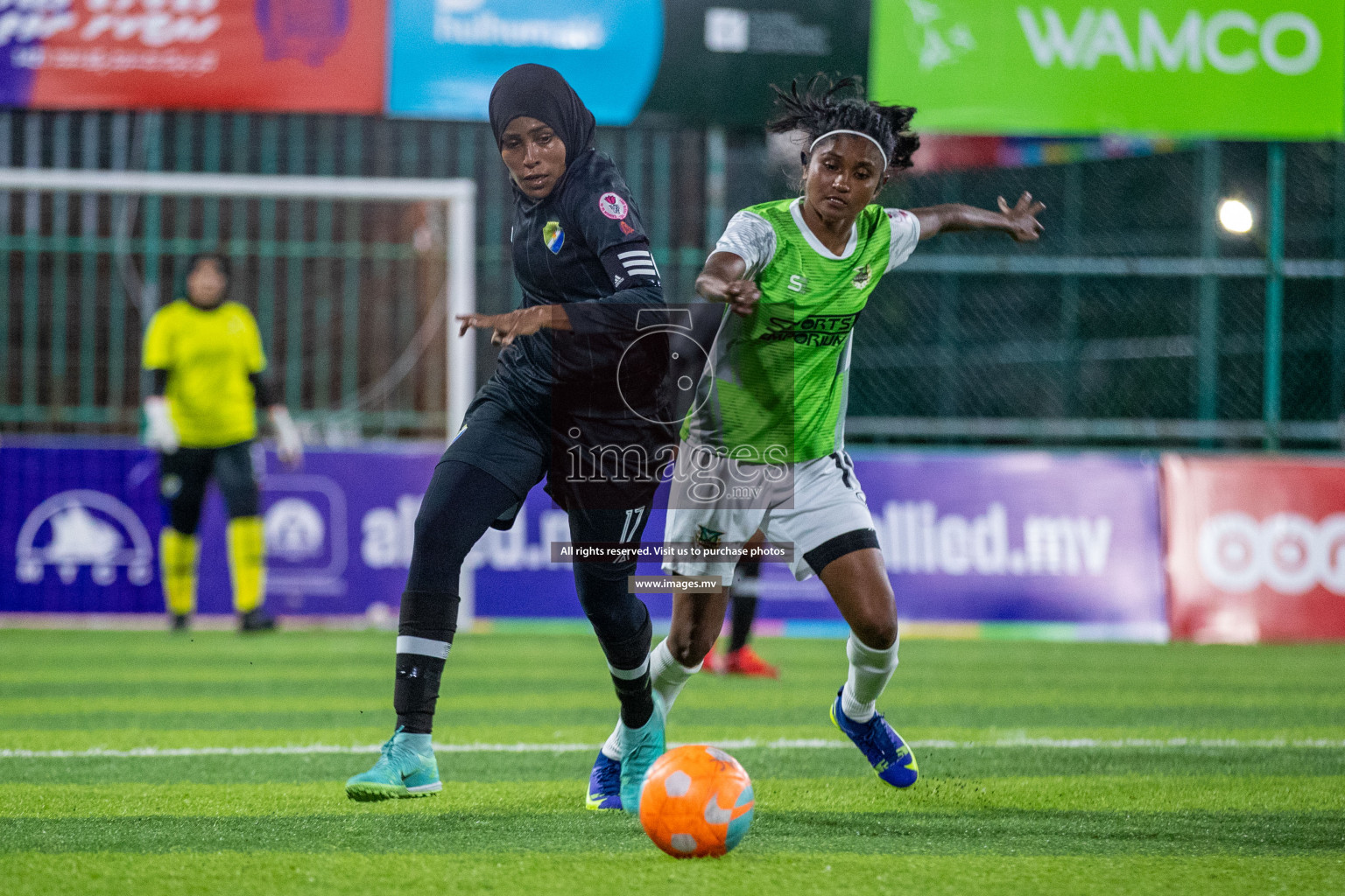 Club WAMCO vs DSC in the Semi Finals of 18/30 Women's Futsal Fiesta 2021 held in Hulhumale, Maldives on 14th December 2021. Photos: Ismail Thoriq / images.mv