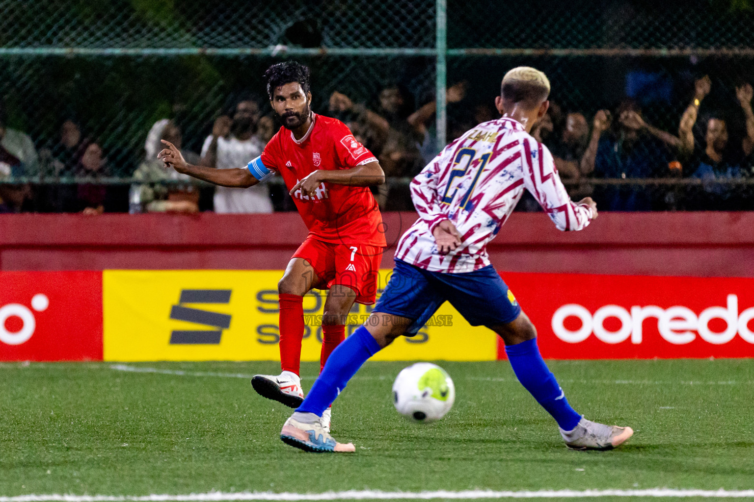 GA. Nilandhoo vs GA. Kondey in Day 19 of Golden Futsal Challenge 2024 was held on Friday, 2nd February 2024 in Hulhumale', Maldives 
Photos: Hassan Simah / images.mv