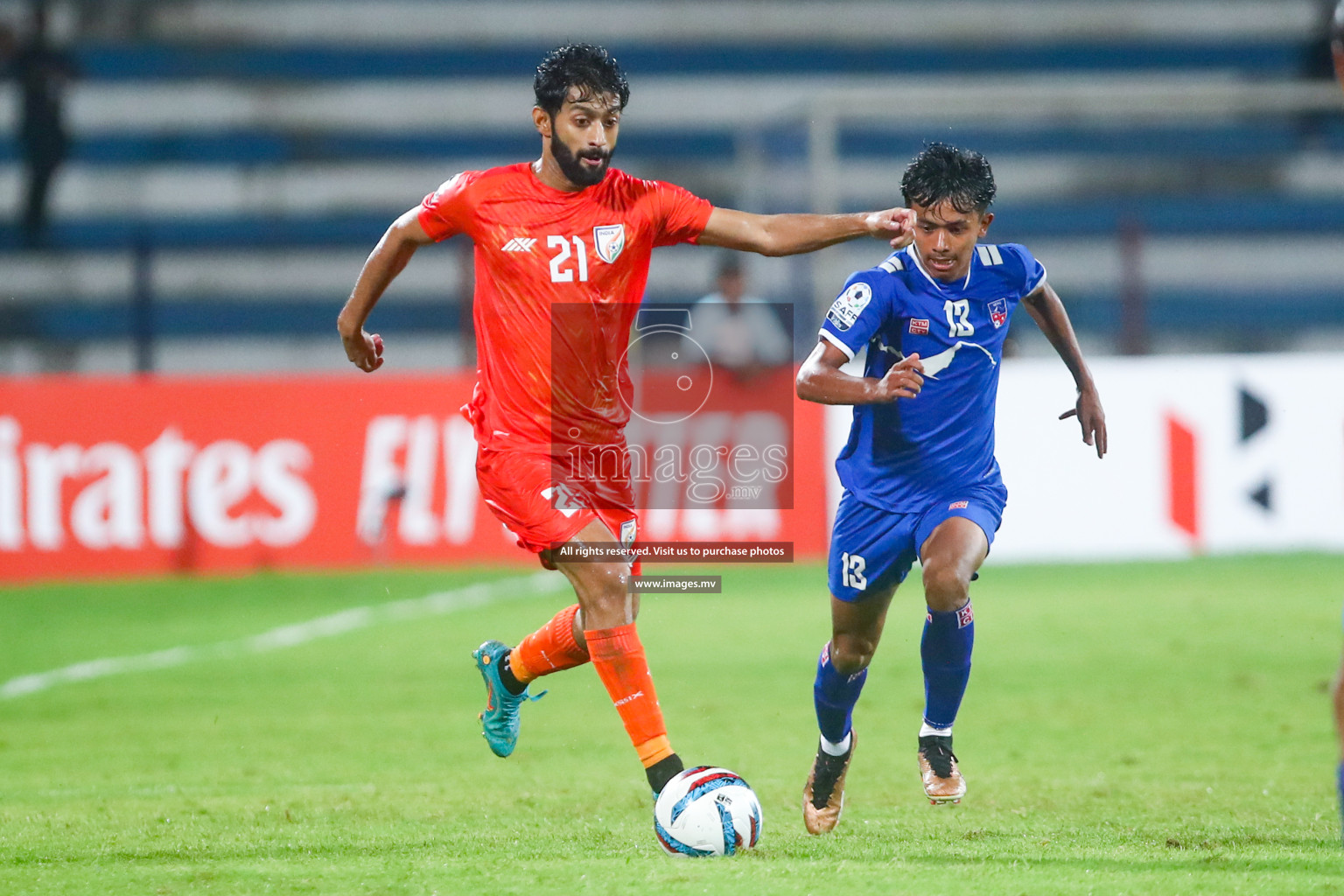 Nepal vs India in SAFF Championship 2023 held in Sree Kanteerava Stadium, Bengaluru, India, on Saturday, 24th June 2023. Photos: Hassan Simah / images.mv