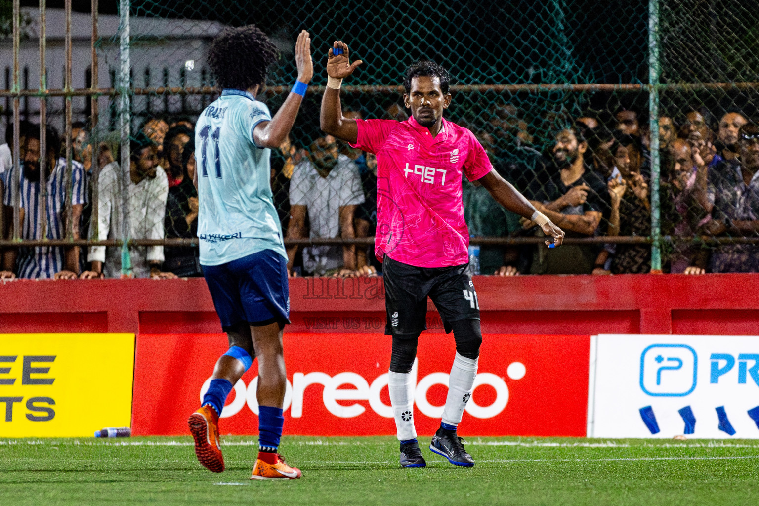 AA Mathiveri vs L Gan in Quarter Finals of Golden Futsal Challenge 2024 which was held on Friday, 1st March 2024, in Hulhumale', Maldives Photos: Nausham Waheed / images.mv