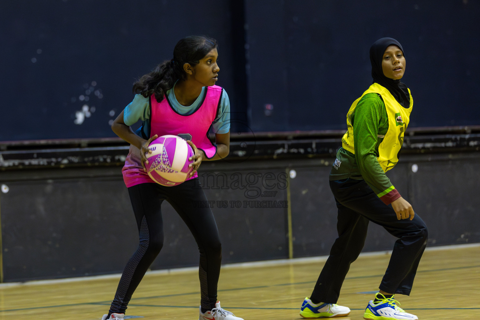 Fionti Sports Acadamy vs Netkids C in Day 3 of 3rd Netball Junior Championship, held at Social Center on Wednesday 22nd January 2025 . Photos: Shuu Abdul Sattar / images.mv