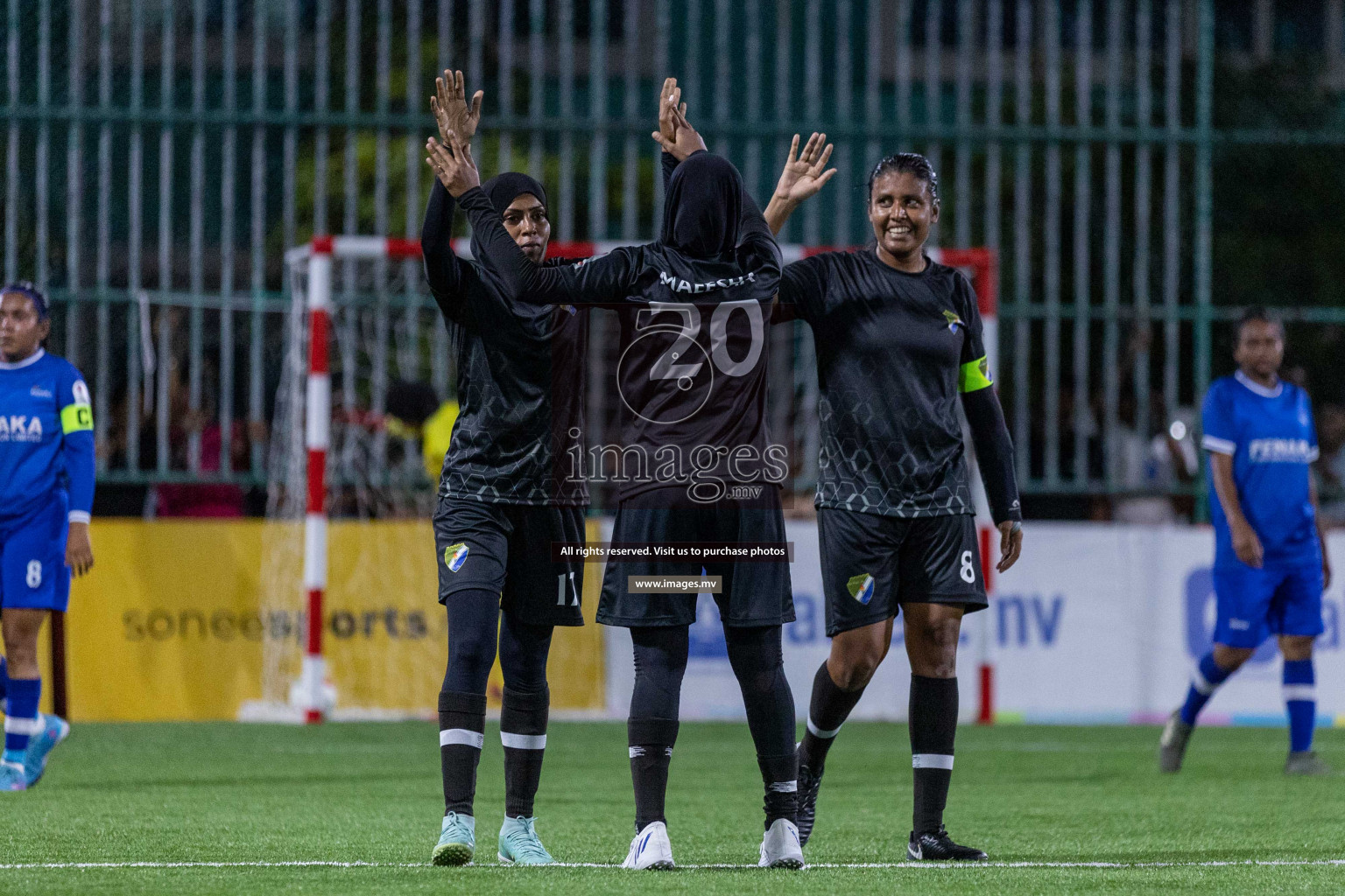 Team Fenaka vs Dhivehi Sifainge Club in Eighteen Thirty Women's Futsal Fiesta 2022 was held in Hulhumale', Maldives on Saturday, 8th October 2022. Photos: Ismail Thoriq / images.mv