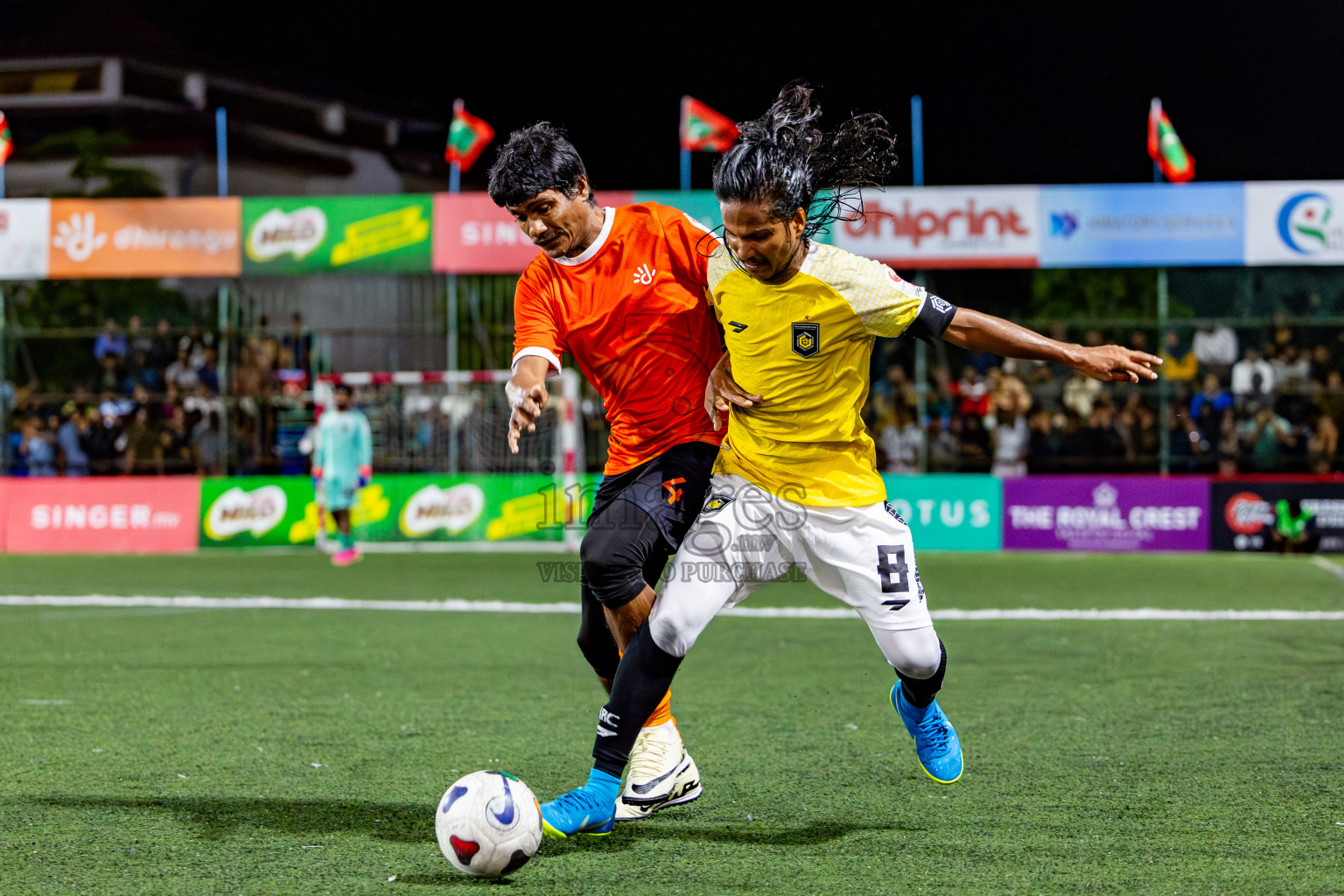 Dhiraagu vs RRC in Quarter Finals of Club Maldives Cup 2024 held in Rehendi Futsal Ground, Hulhumale', Maldives on Friday, 11th October 2024. Photos: Nausham Waheed / images.mv