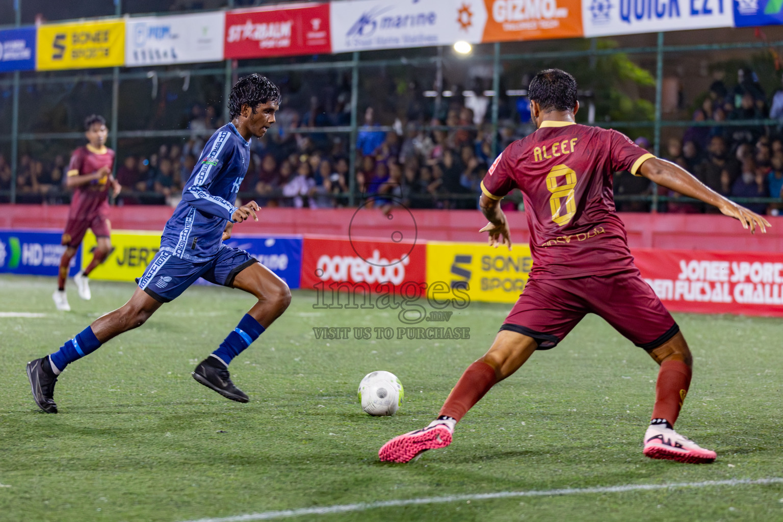 V. Keyodhoo VS AA. Mathiveri on Day 36 of Golden Futsal Challenge 2024 was held on Wednesday, 21st February 2024, in Hulhumale', Maldives 
Photos: Hassan Simah/ images.mv