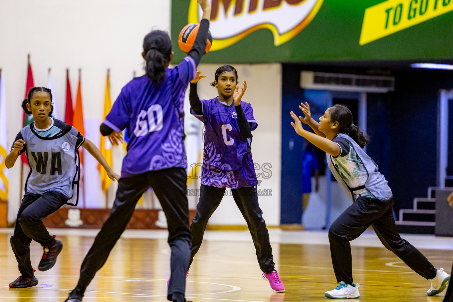 Day 9 of 25th Inter-School Netball Tournament was held in Social Center at Male', Maldives on Monday, 19th August 2024. Photos: Nausham Waheed / images.mv