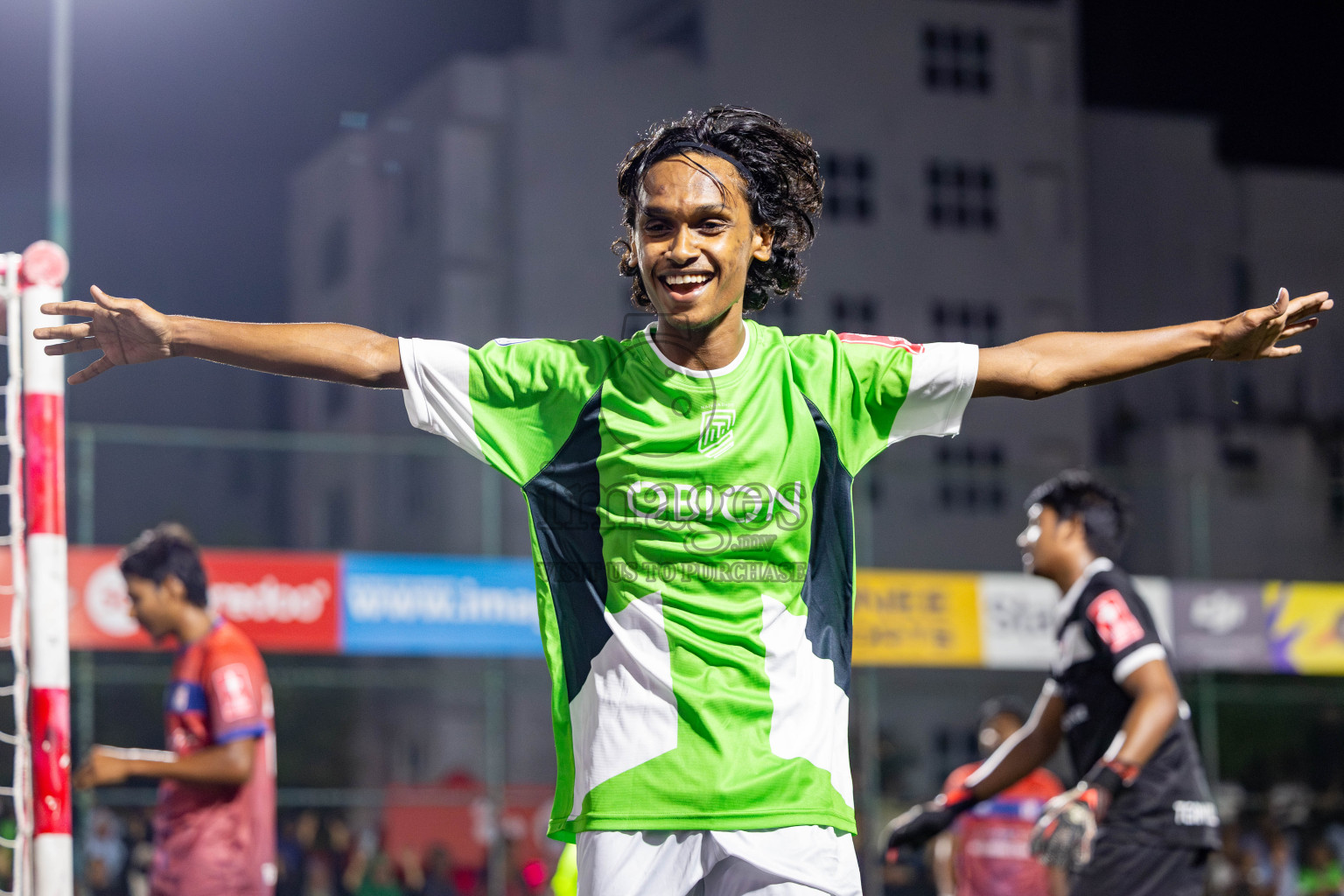 HDh Naivaadhoo vs HDh Nellaidhoo in Day 13 of Golden Futsal Challenge 2025 was held on Friday, 17th January 2025, in Hulhumale', Maldives. Photos: Nausham Waheed / images.mv