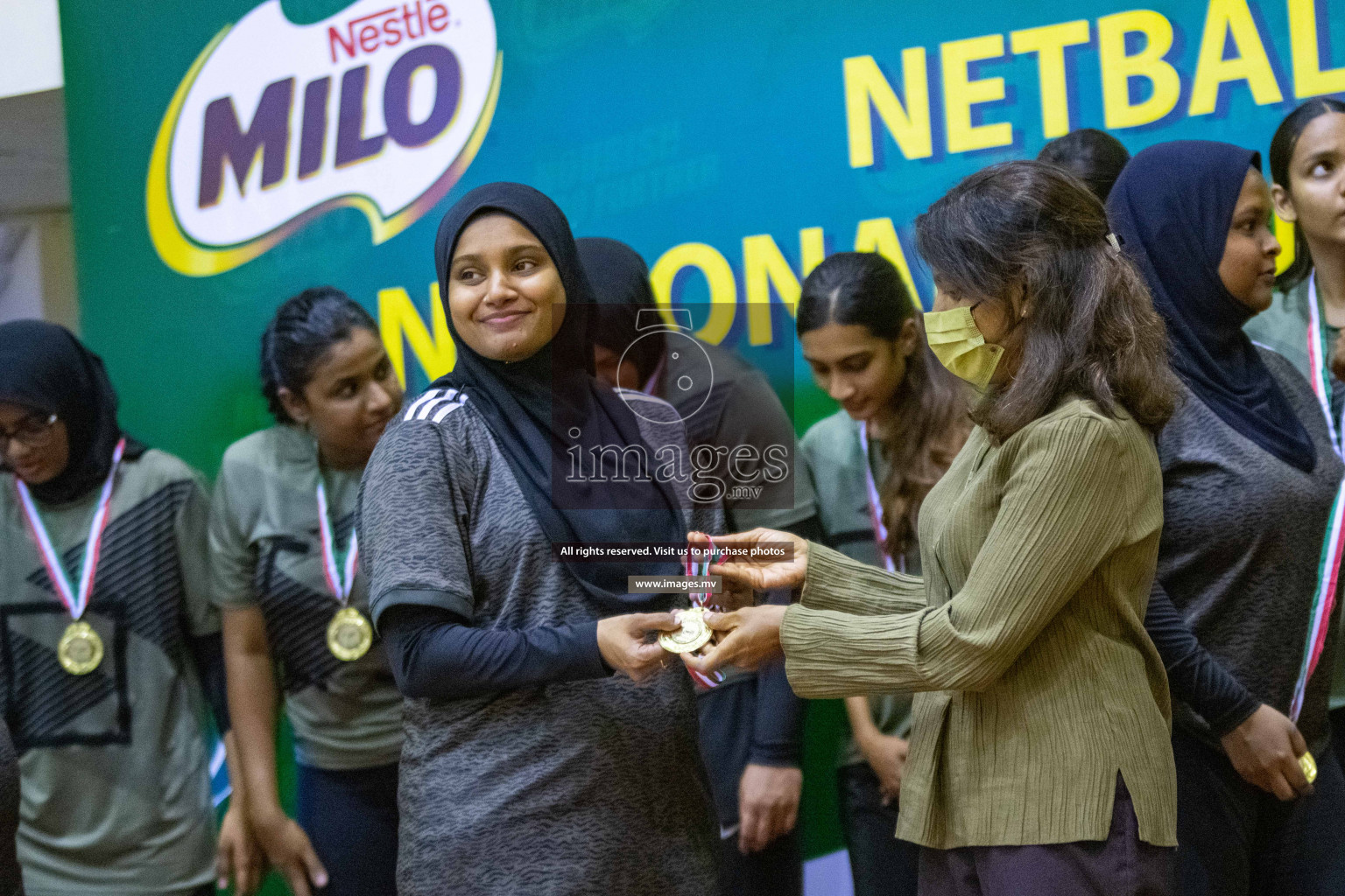 Kulhudhuffushi Youth & R.C vs Club Green Streets in the Finals of Milo National Netball Tournament 2021 (Women's) held on 5th December 2021 in Male', Maldives Photos: Ismail Thoriq / images.mv