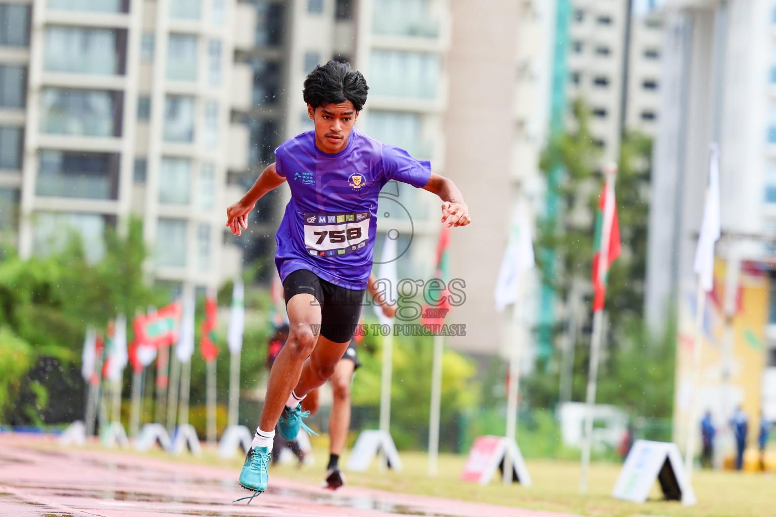 Day 1 of MWSC Interschool Athletics Championships 2024 held in Hulhumale Running Track, Hulhumale, Maldives on Saturday, 9th November 2024. 
Photos by: Ismail Thoriq, Hassan Simah / Images.mv