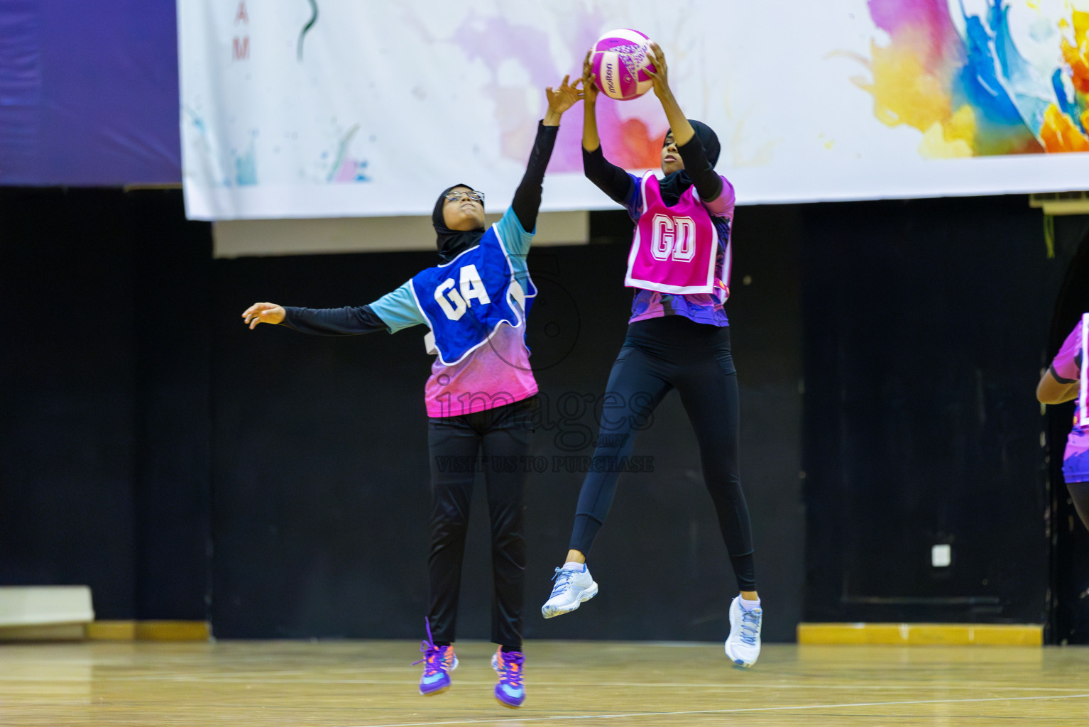 N Sports Academy A vs Young Netballers B in Day 1 of 3rd Junior Championship - Netball association of Maldives, held at Social Center on 19th January 2025 . Photos by Shuu Abdul Sattar
