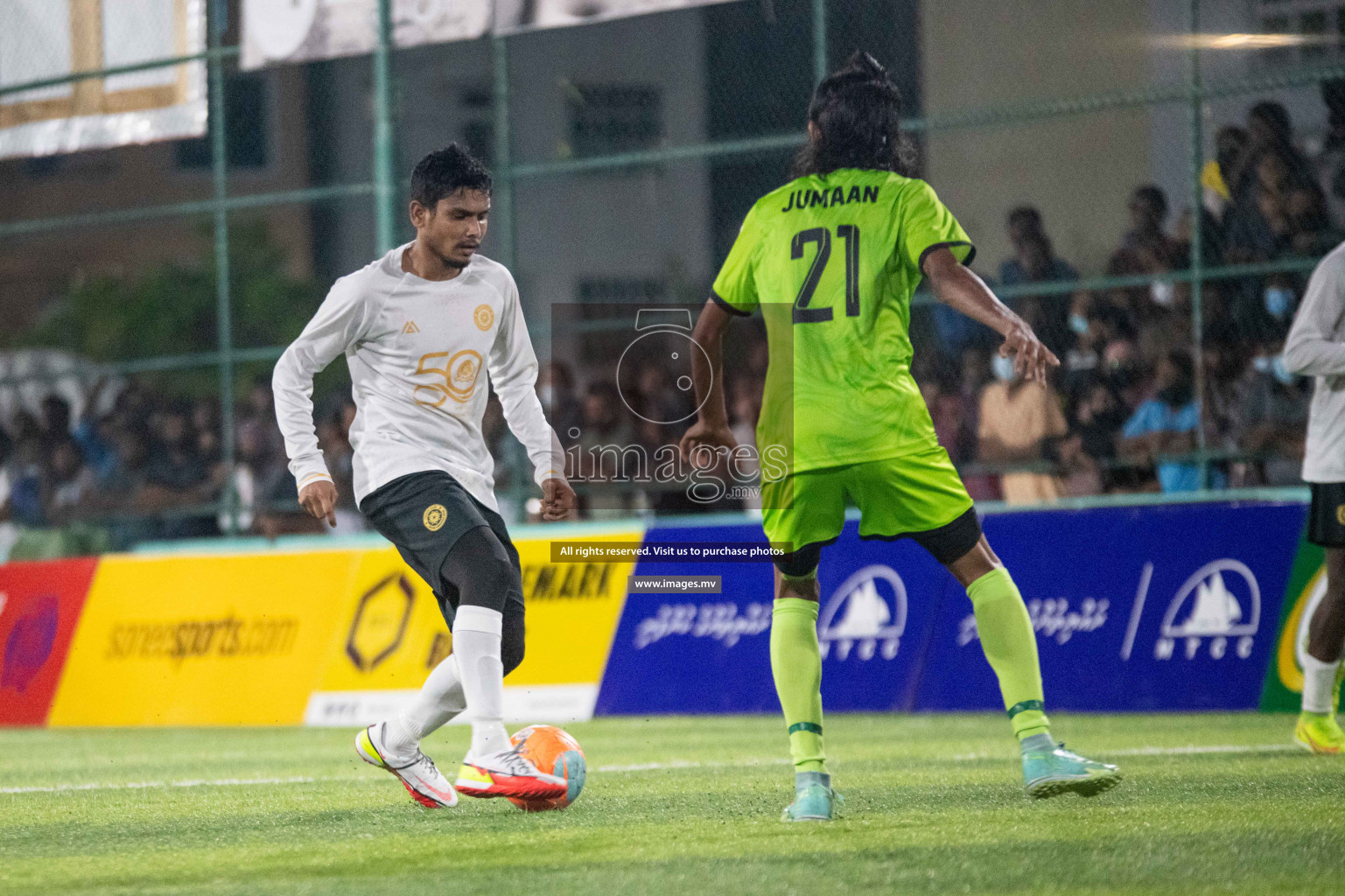 Team FSM Vs Prisons Club in the Semi Finals of Club Maldives 2021 held in Hulhumale, Maldives on 15 December 2021. Photos: Shuu Abdul Sattar / images.mv