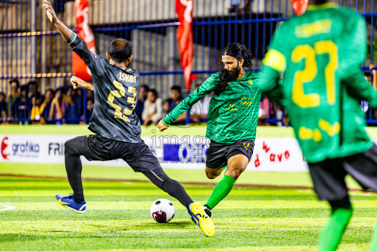 Muring FC vs Afro SC in Semi Final of Eydhafushi Futsal Cup 2024 was held on Monday , 15th April 2024, in B Eydhafushi, Maldives Photos: Nausham Waheed / images.mv