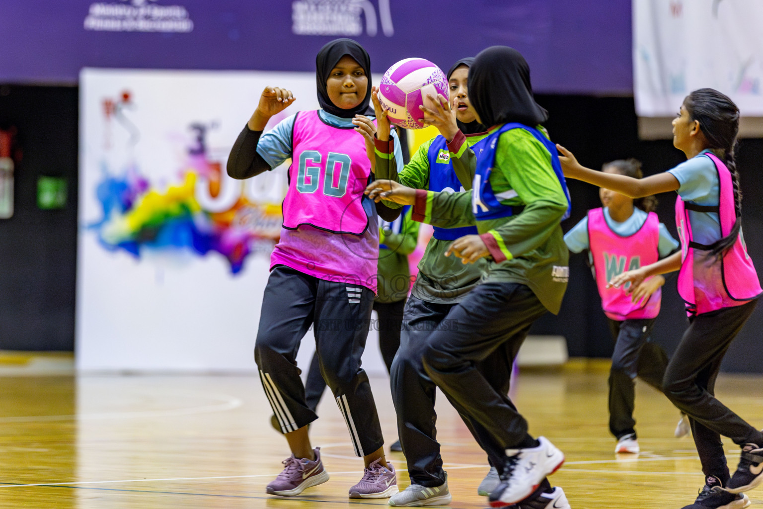 Netgen B vs Fiontti Sports Club in Day 3 of 3rd Netball Junior Championship, held at Social Center on Tuesday, 21st January 2025 . 
Photos: Hassan Simah / images.mv